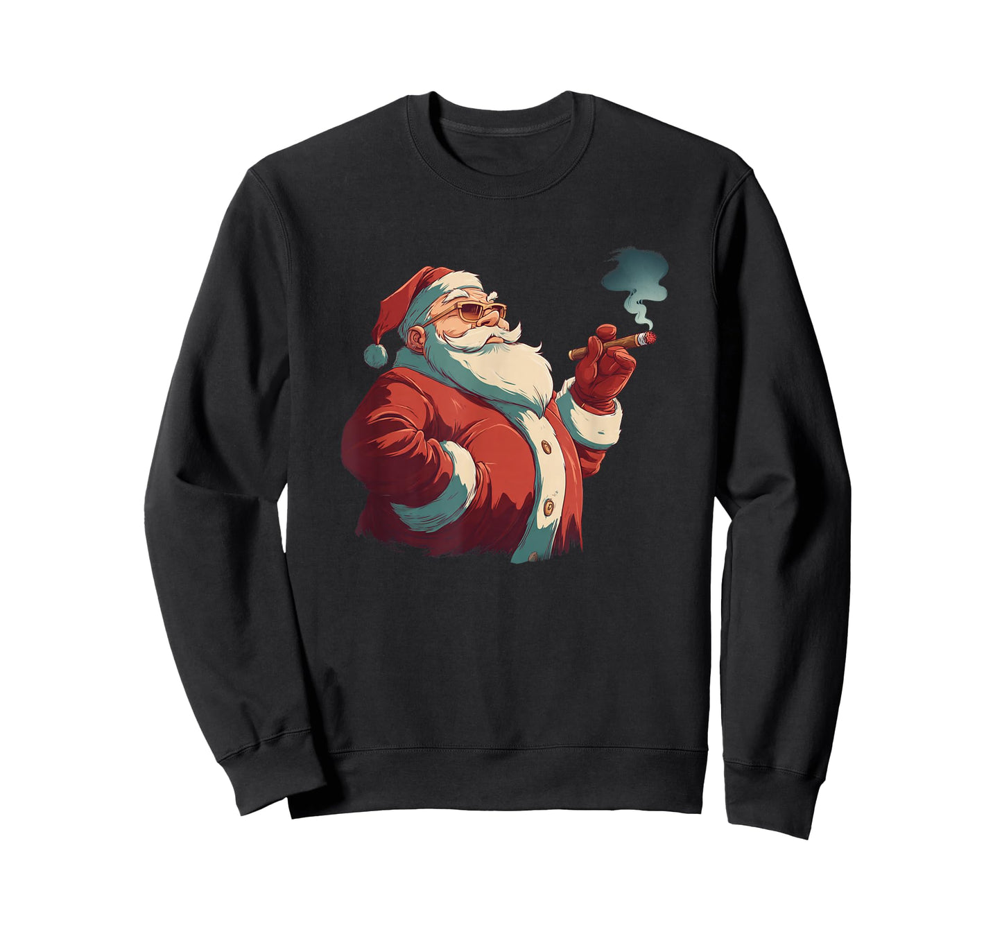 Cool Santa Claus with Festive Cigar Costume T-Shirt