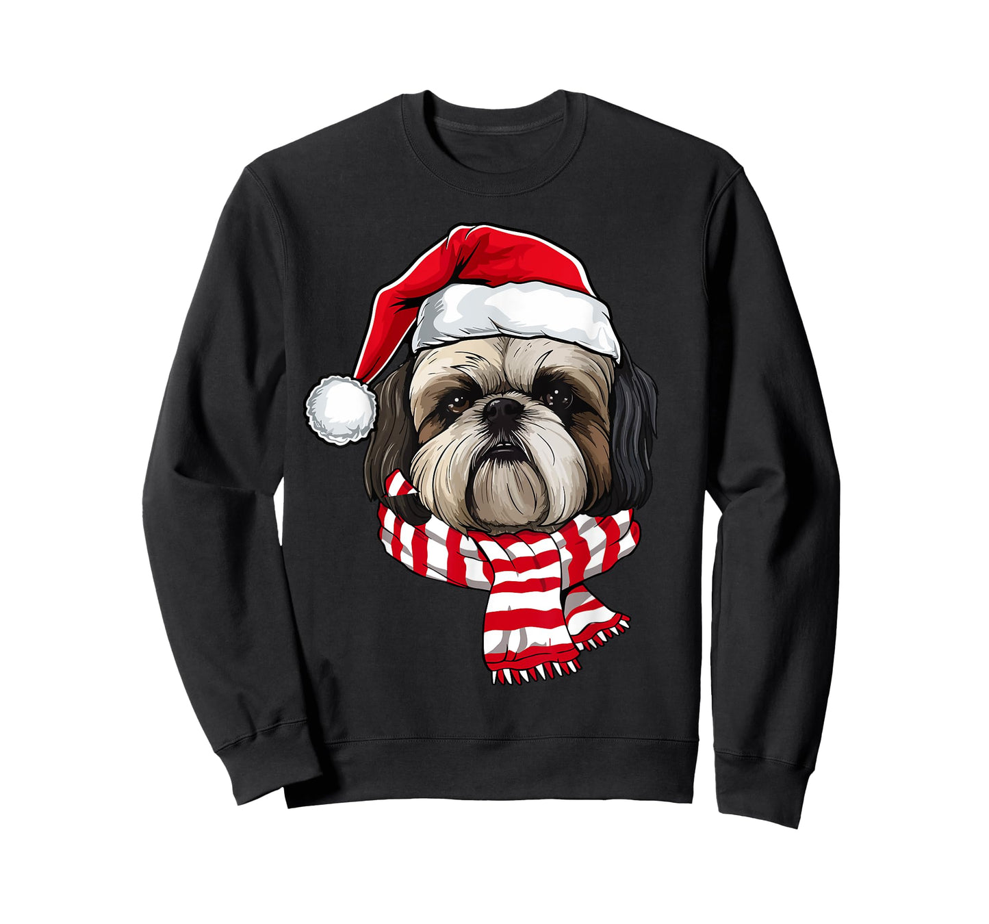 Santa Shih Tzu Christmas Dog Lover Men Women Kids T-Shirt