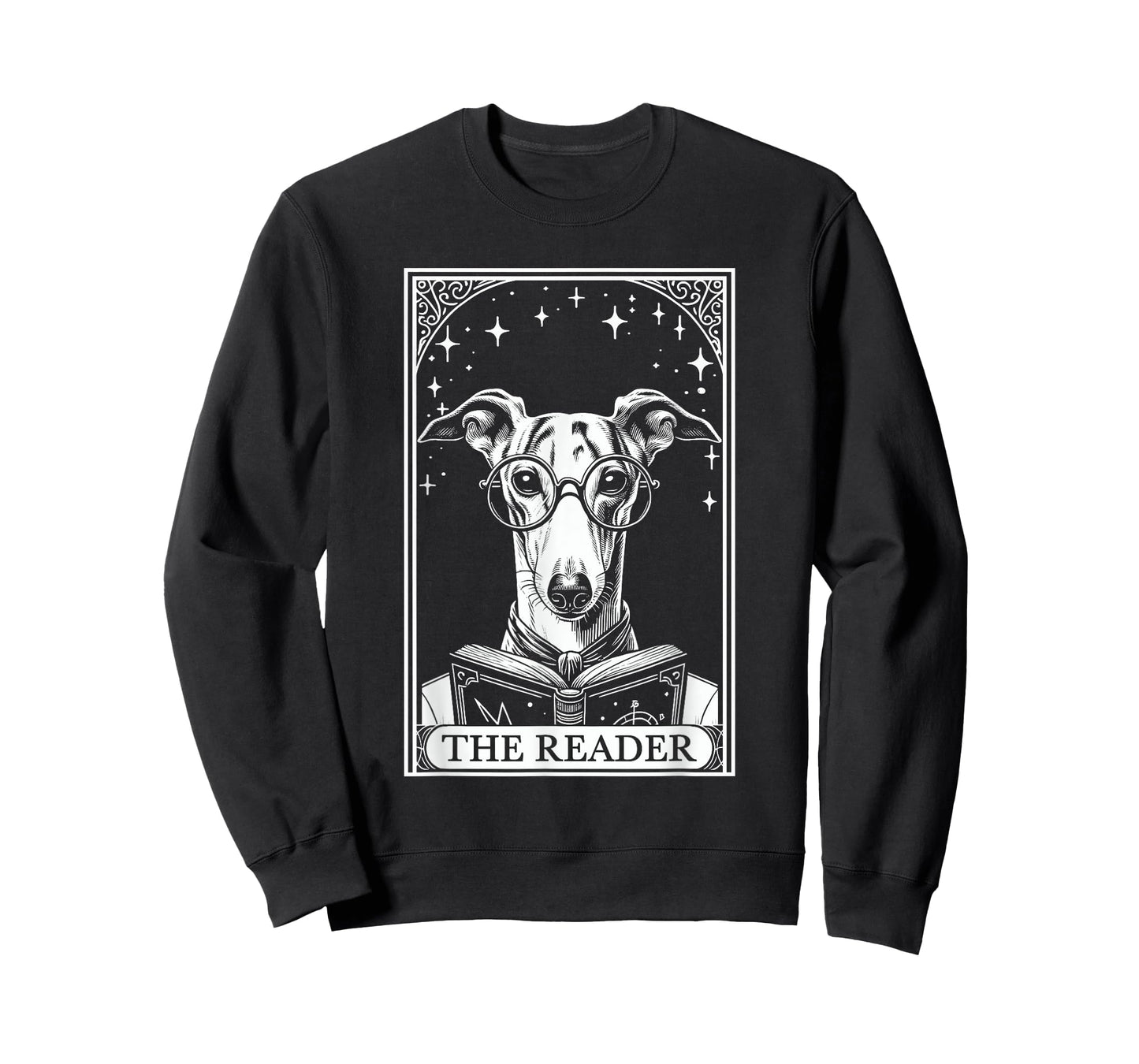Tarot Card Vintage Whippet Dog Book Lover The Reader T-Shirt