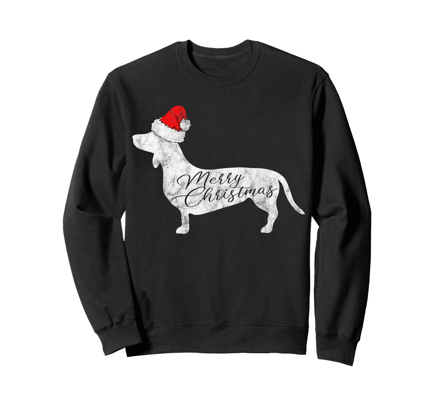 Dachshund Merry Christmas T-Shirt I Doxie Santa Silhouette T-Shirt