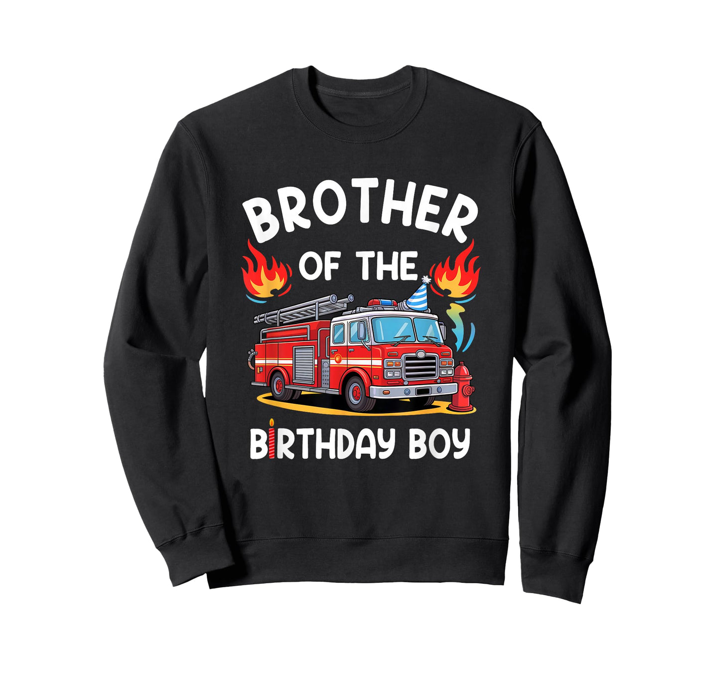 Brother Of The Birthday Boy Fire Truck Firefighter 1St Party T-Shirt