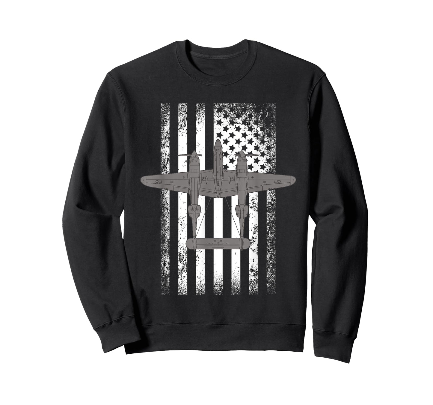 P-38 Lightning Warbird American Flag Fighter Airplane Women Men T-Shirt