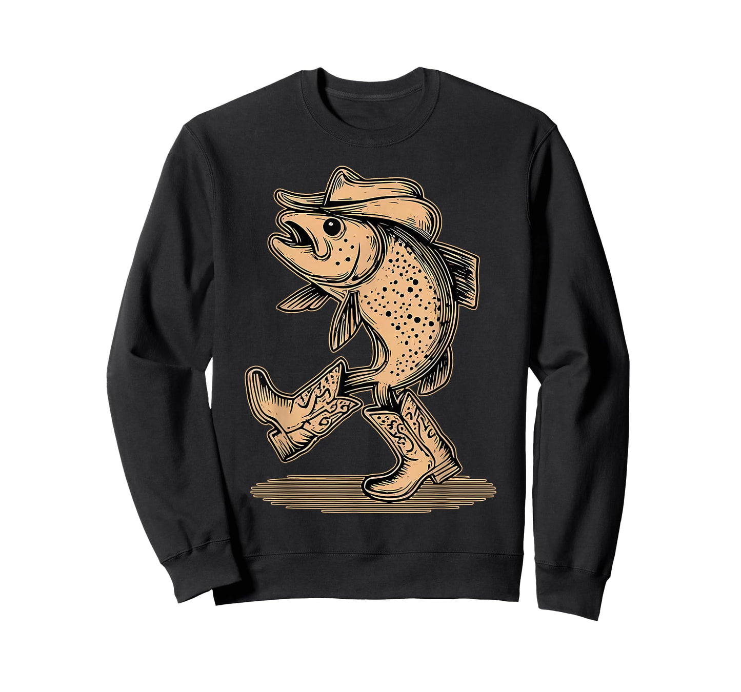 Vintage Fish Wearing Cowboy Hat Cowgirl Western Country T-Shirt