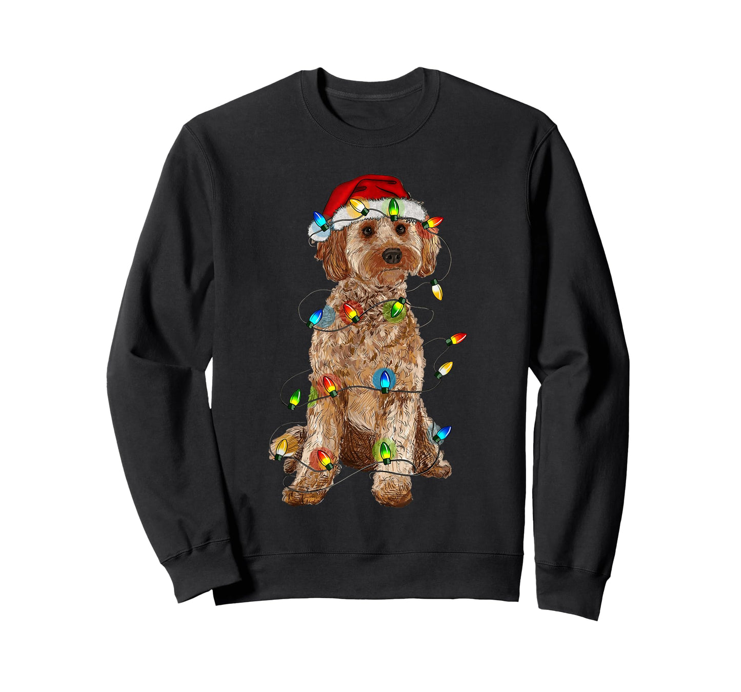 Cockapoo Christmas Tree Light Pajama Dog Lover Xmas Funny T-Shirt