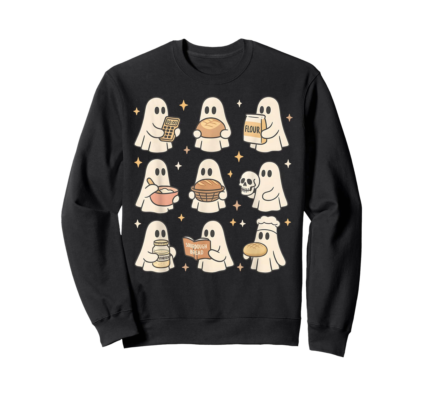 Sourdough Bread Halloween Cute Ghost Homemaker Baking Baker T-Shirt