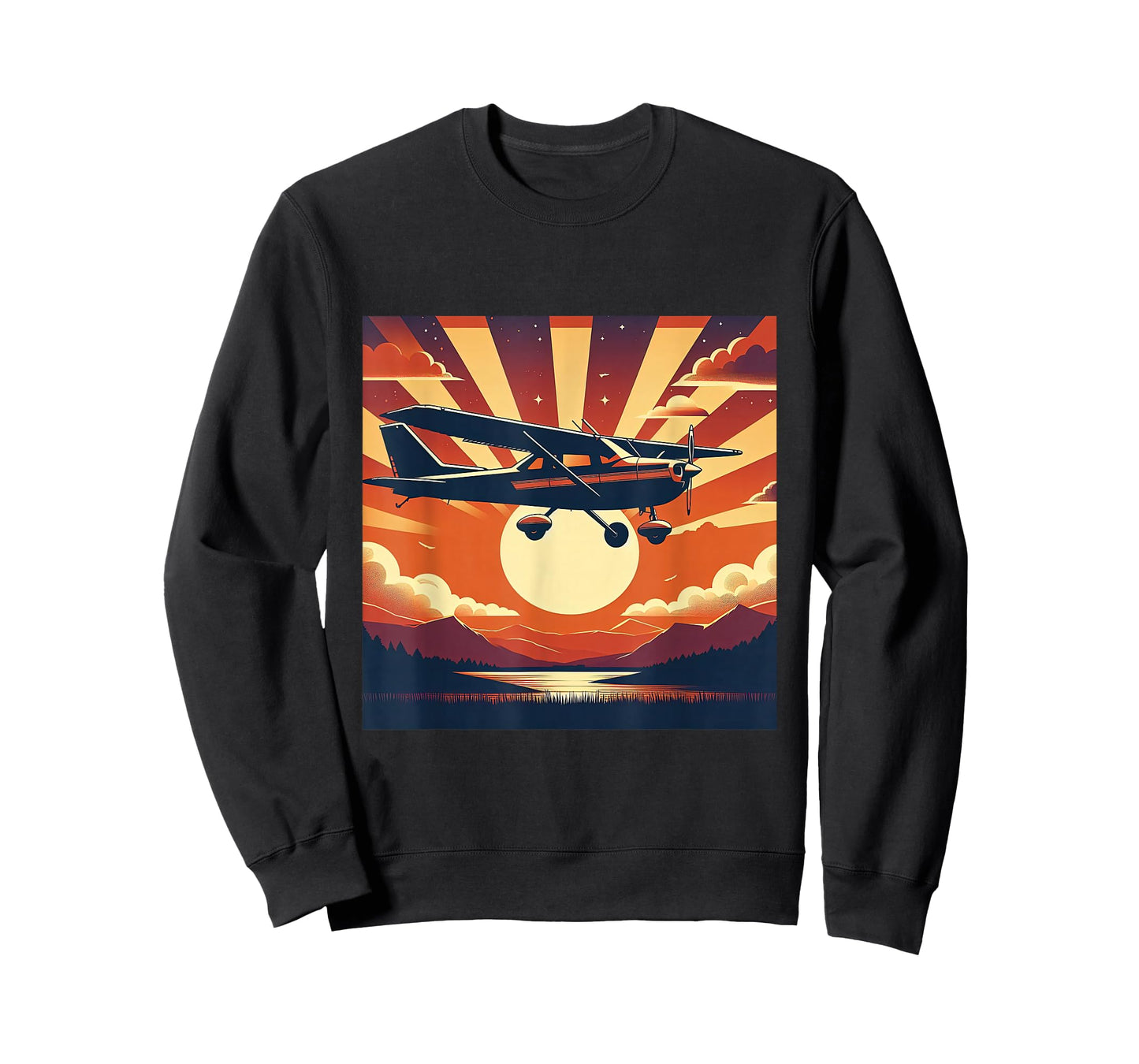C-172 Skyhawk Vintage C172 Airplane Retro Sunset Pilot T-Shirt