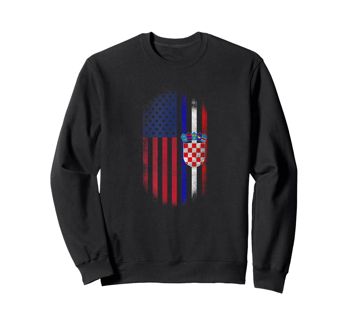Half Croatian Half American Flag Croatia Pride T-Shirt T-Shirt