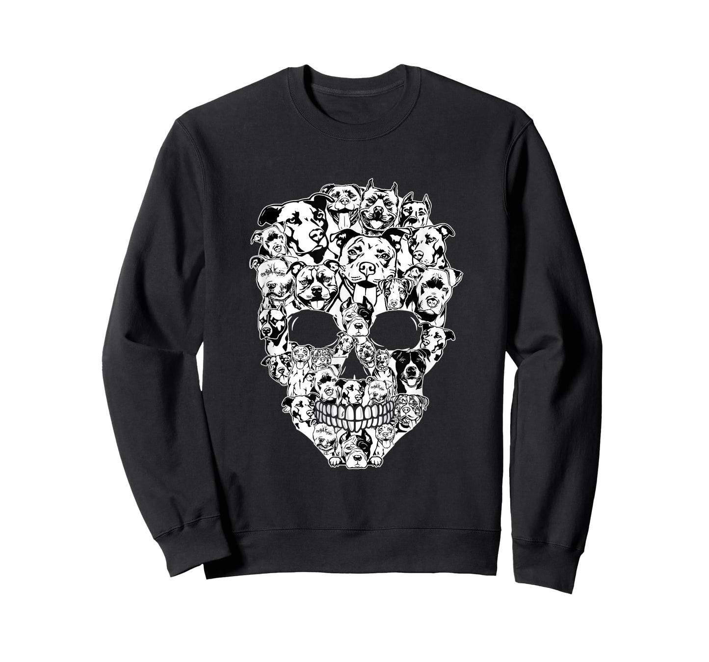 Funny Pitbull Skull Dog Skeleton Halloween T-Shirt for Men Women Kids