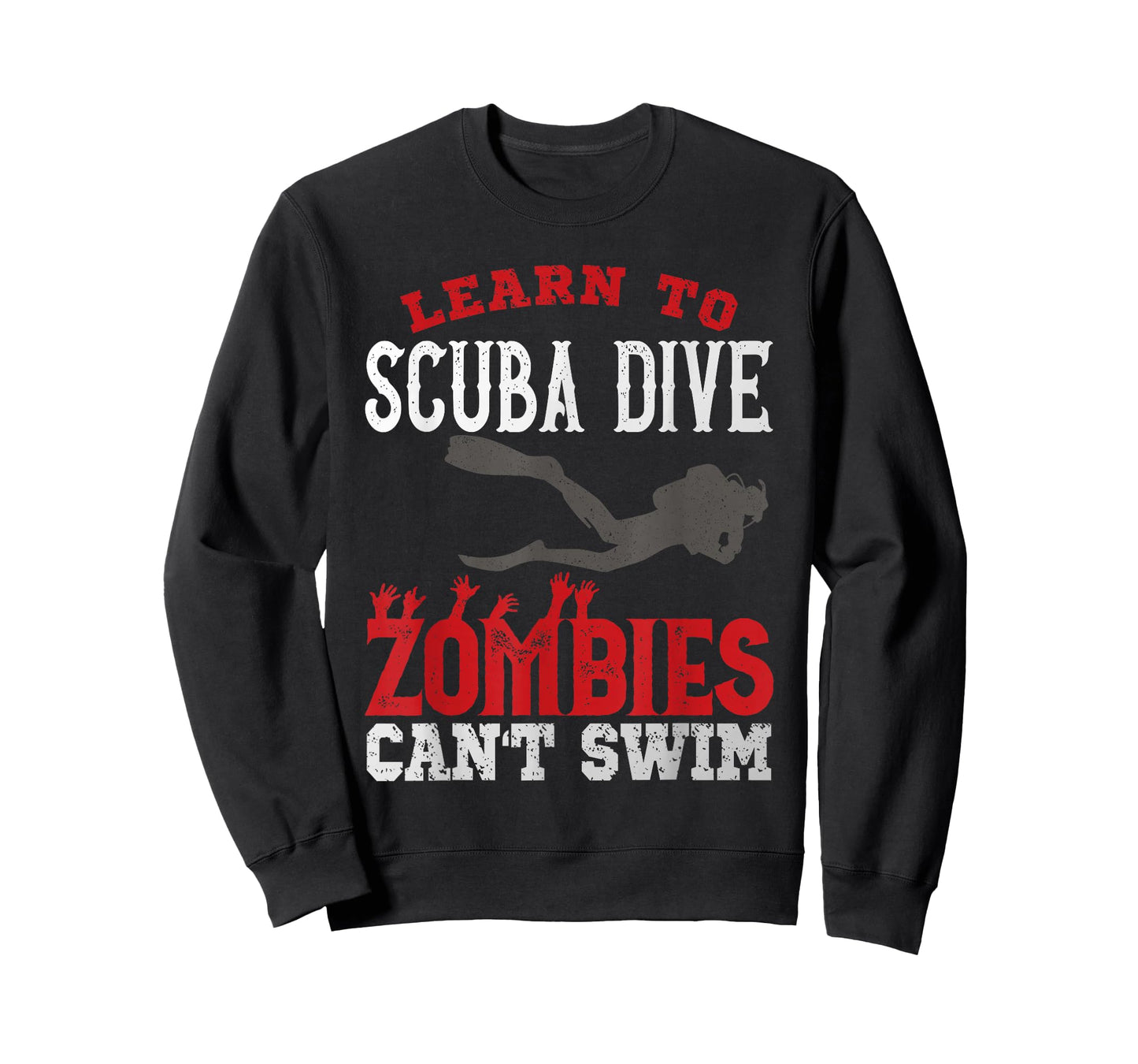 Diving Diver Learn To Scuba Dive Zombies Can't Swim T-Shirt