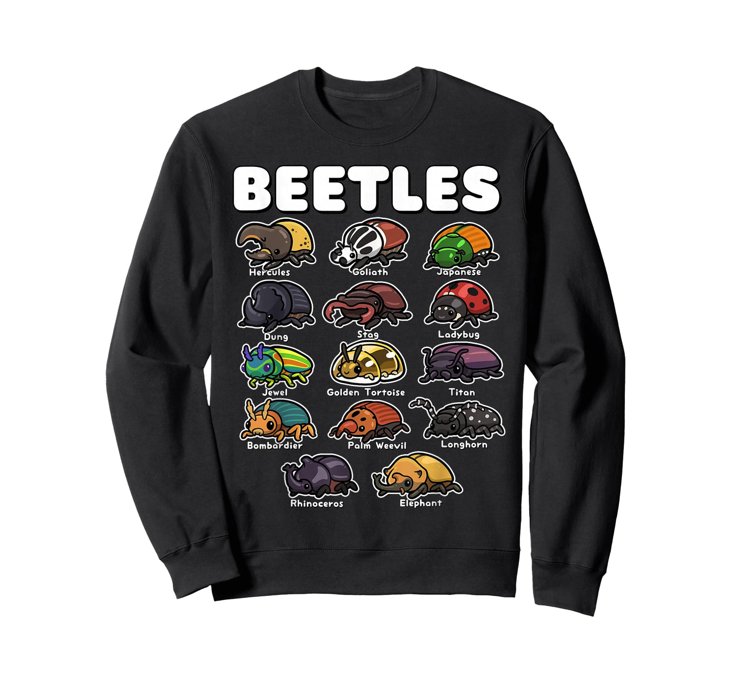 Cute Beetles Collection Funny Insect Cartoon Entomology Art T-Shirt