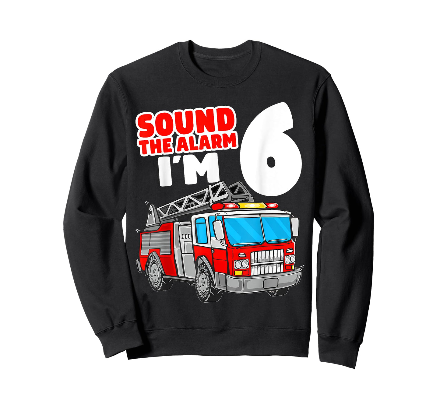Fire Truck 6th Birthday Toddler Boy Firefighter 6 Year Old T-Shirt