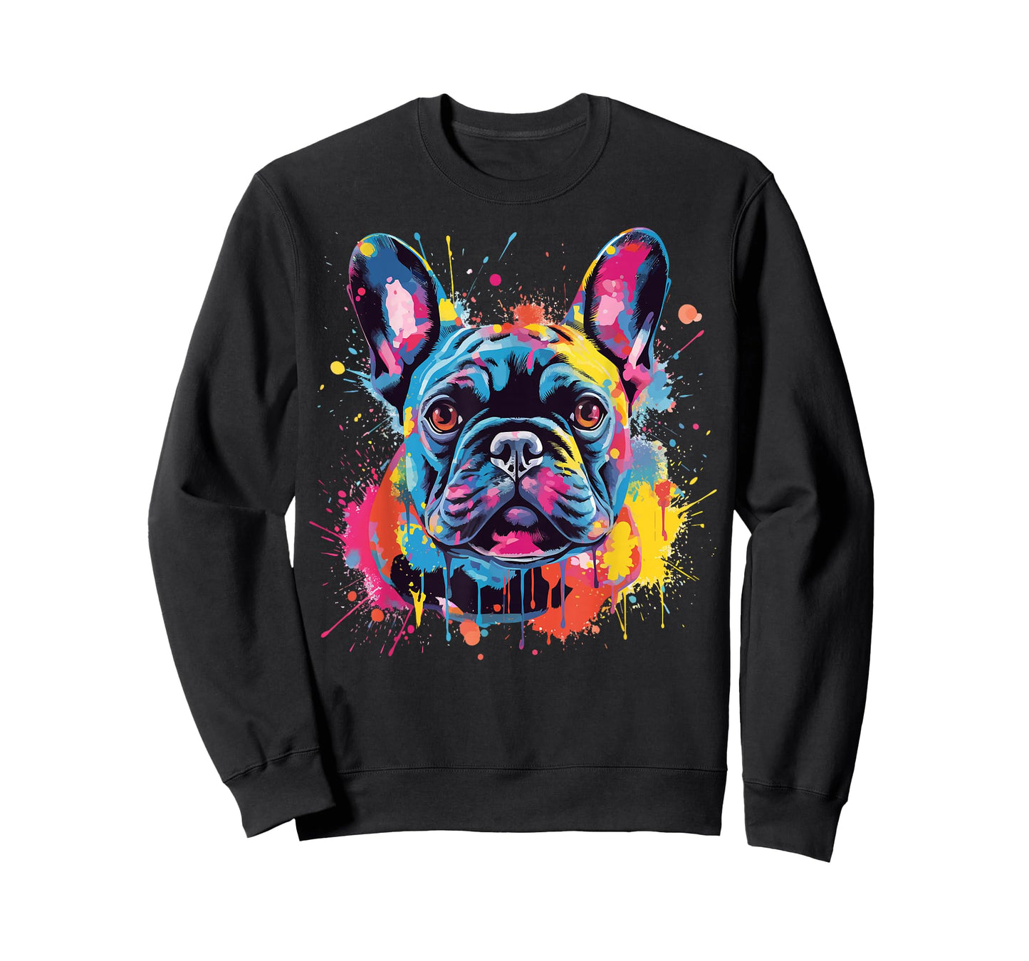 Colorful French Bulldog Dog Splash Art T-Shirt