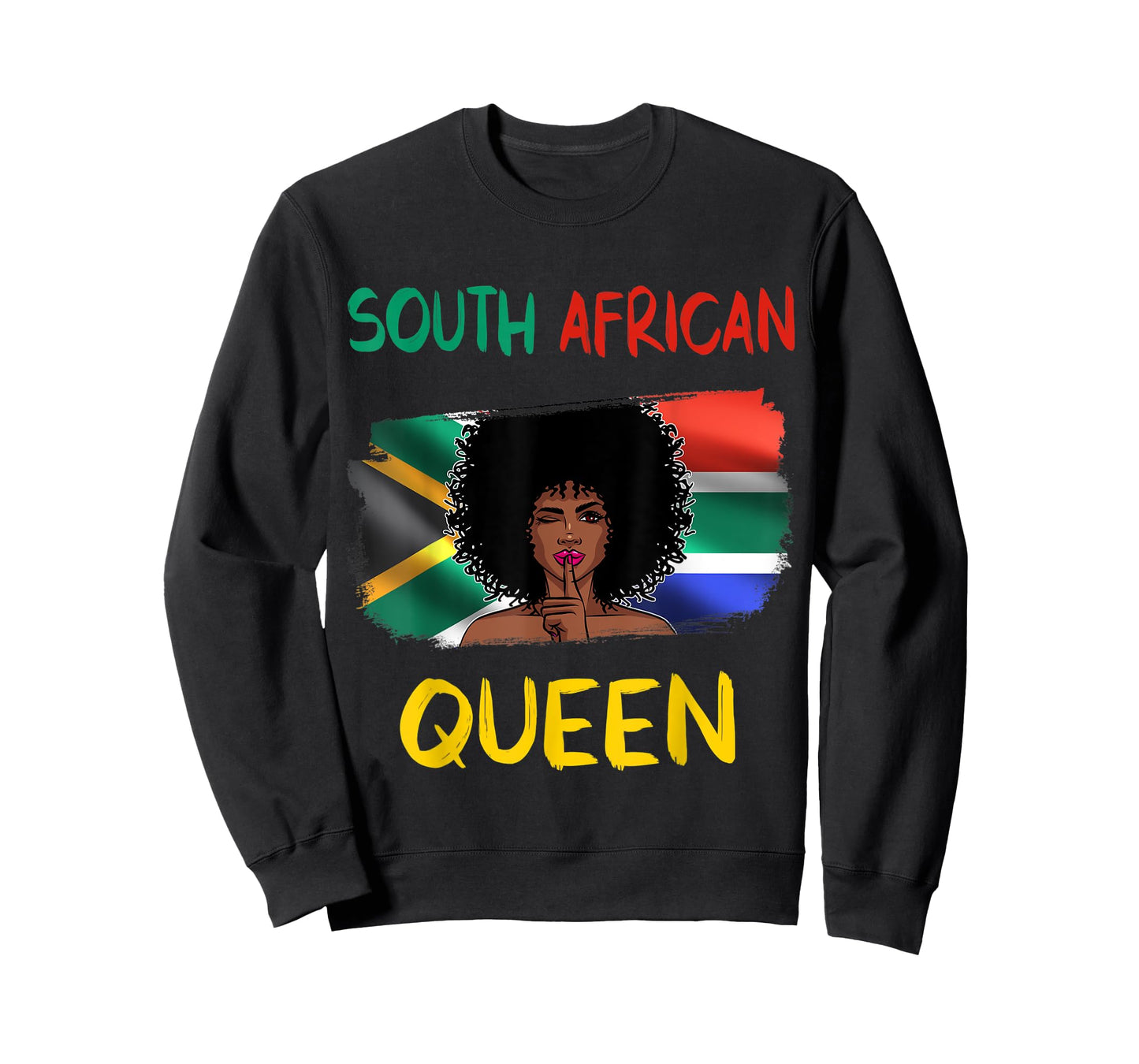 South African Queen South Africa Flag African Girl Pride T-Shirt
