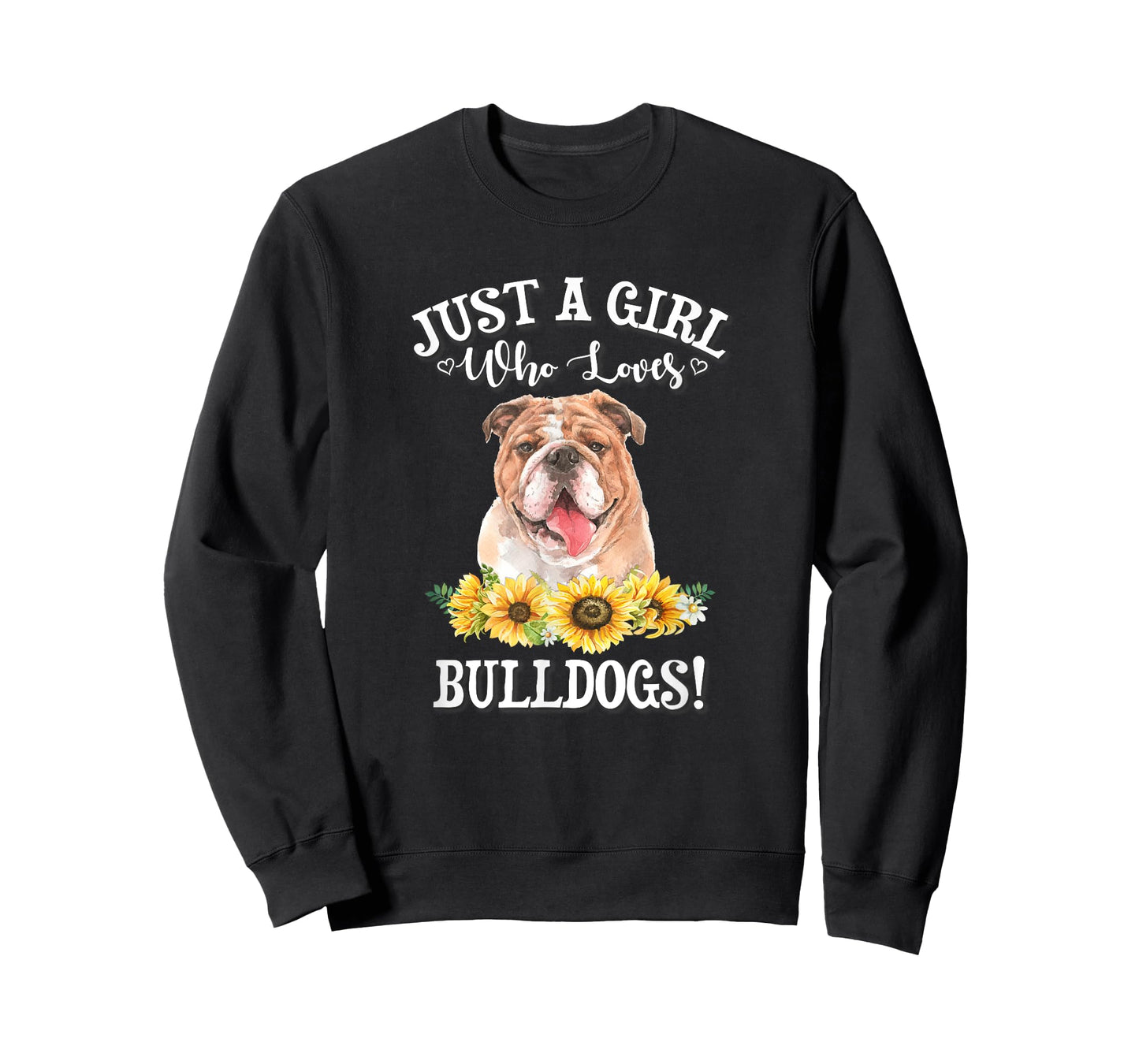 Funny Watercolor Art Girl Who Loves English Bulldogs T-Shirt