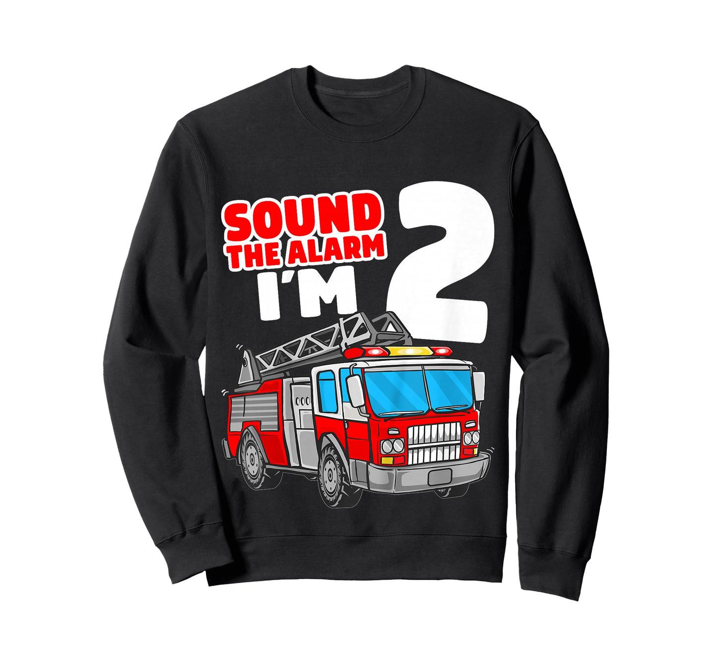 Kids Fire Truck 2 Year Old Firefighter 2nd Birthday Boy Toddler T-Shirt