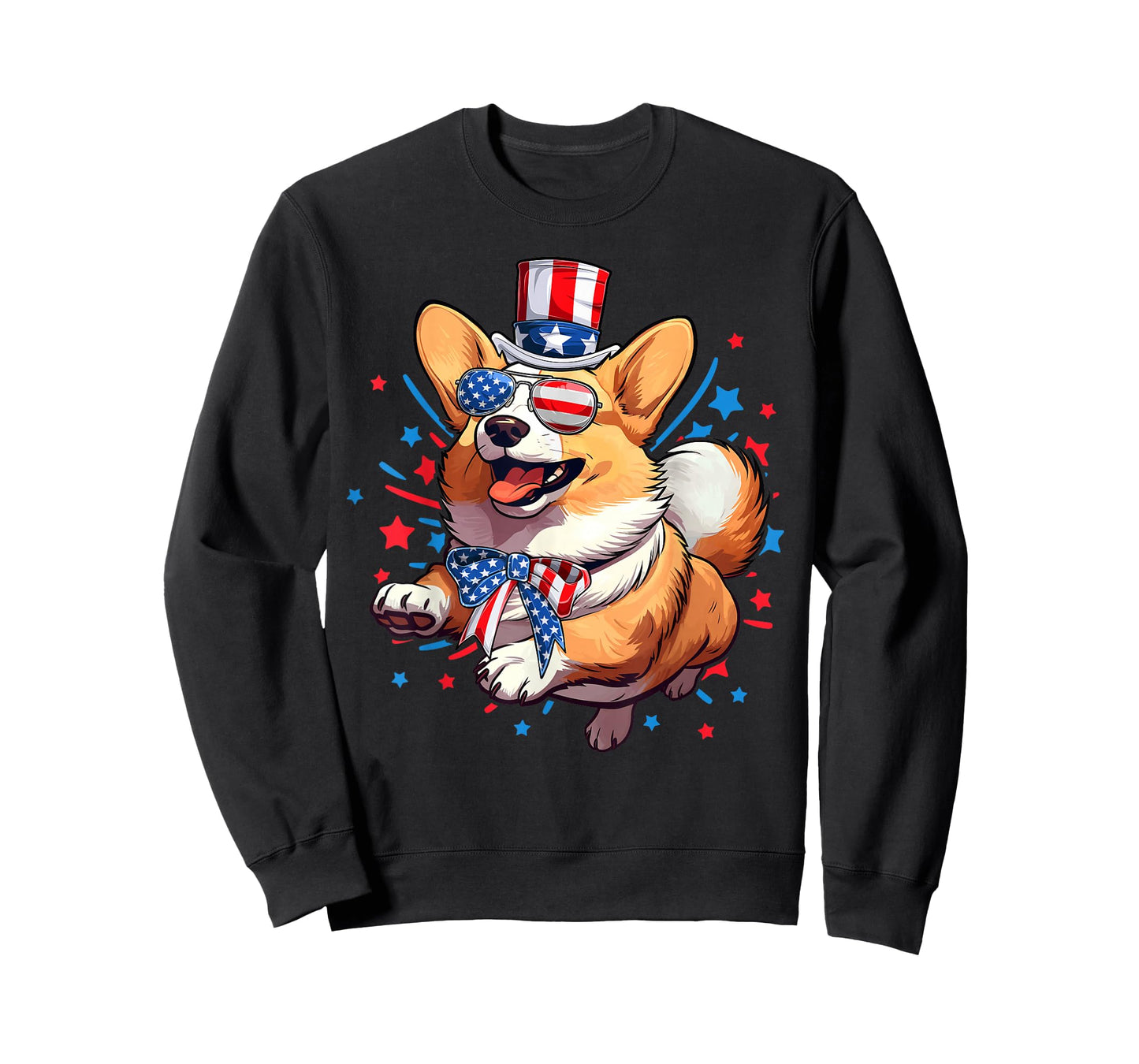 Corgi Dog 4th of July American USA Flag Patriotic Funny T-Shirt