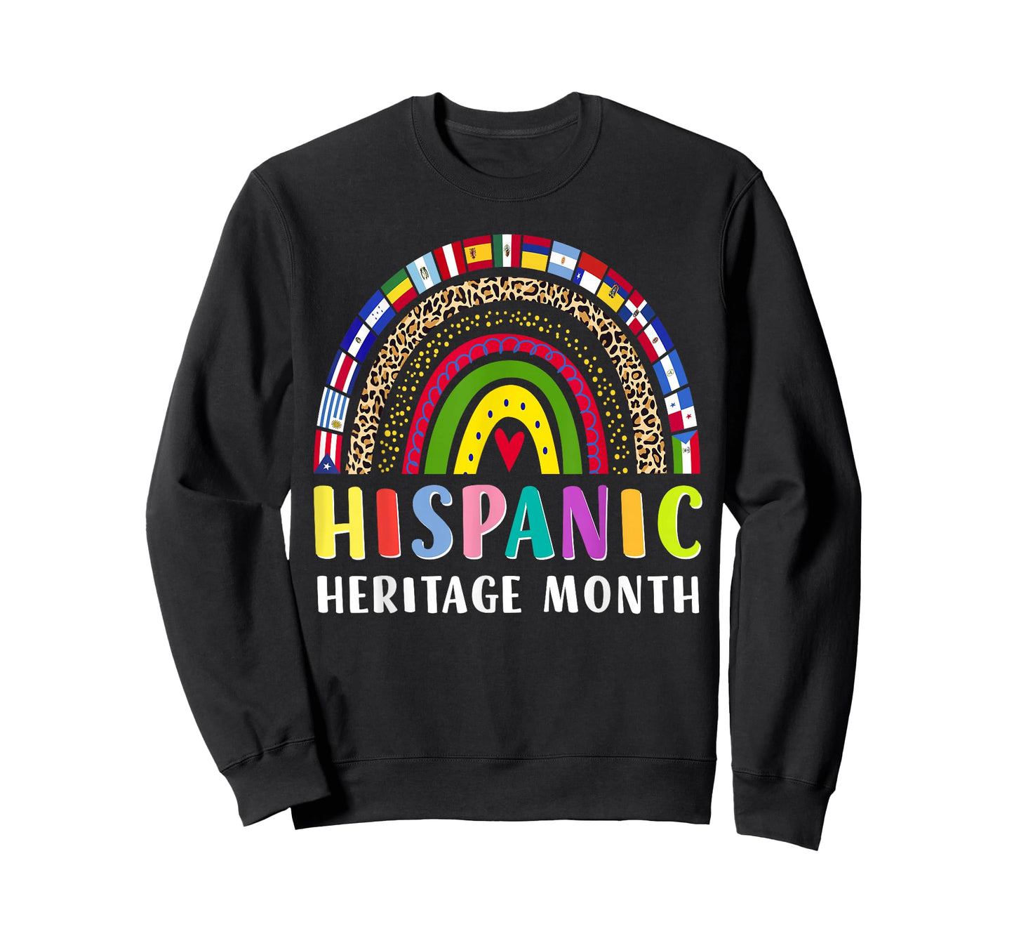 Hispanic Heritage Month Rainbow Latino Countries Flags T-Shirt