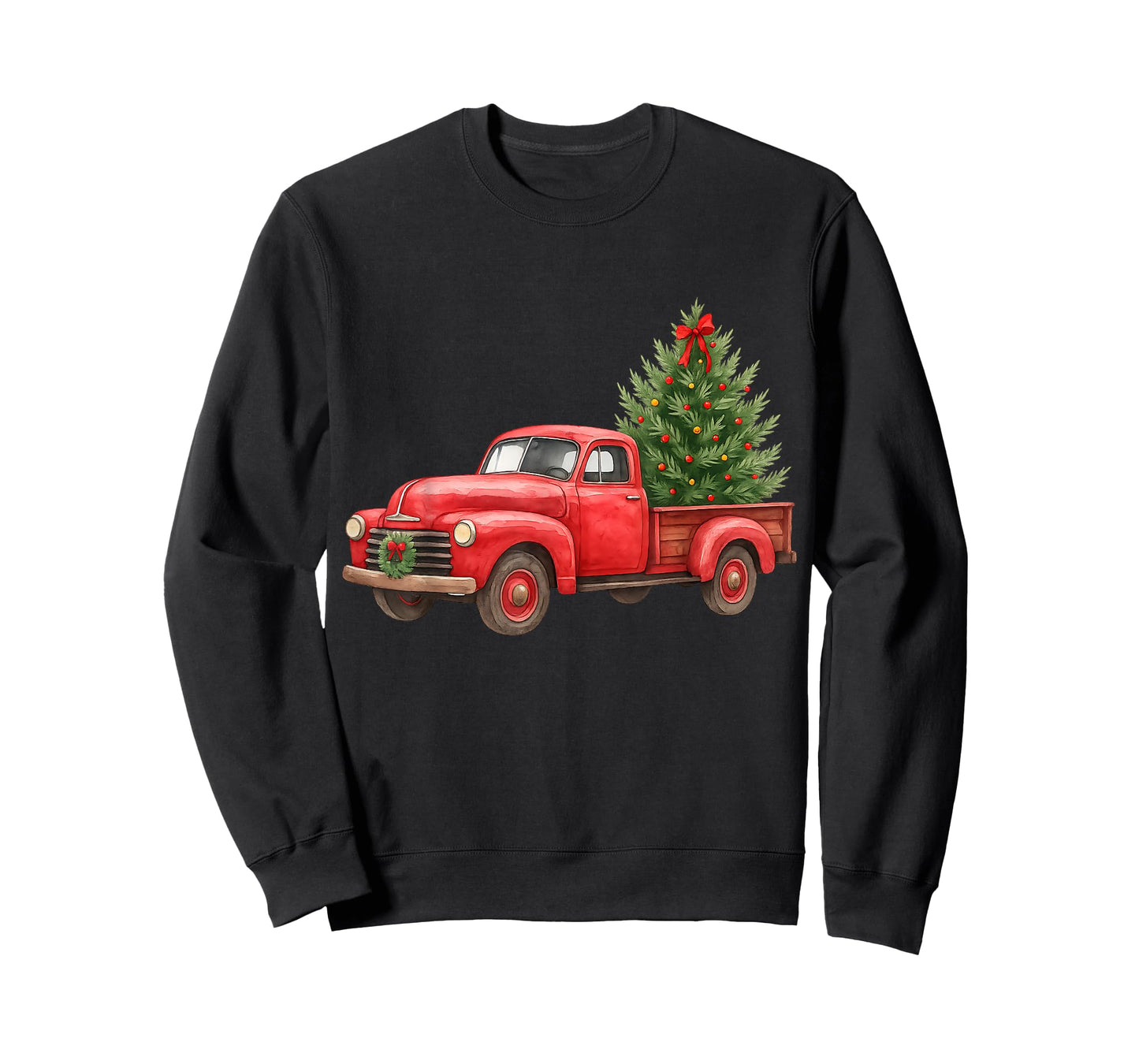 Vintage Red Truck Christmas Tree Winter Season T-Shirt