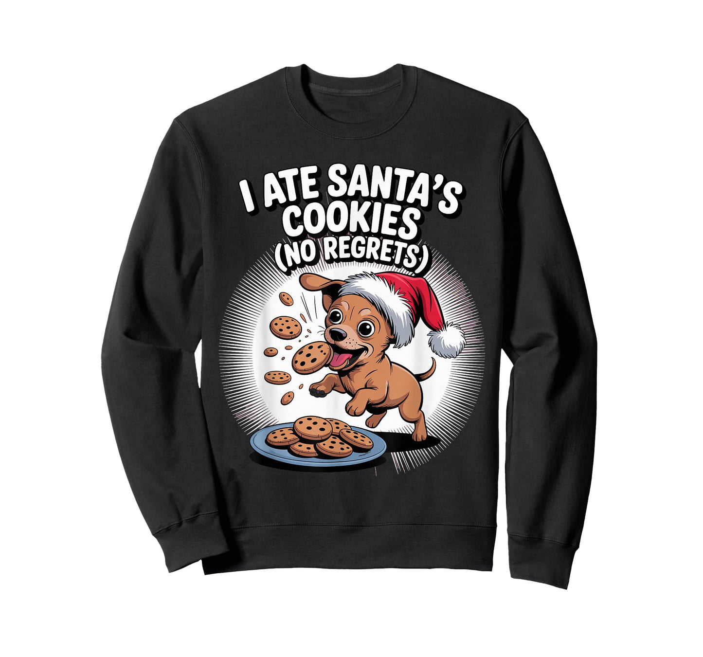 I Ate Santas Cookies Xmas Puppy Funny Christmas Chiweenie T-Shirt