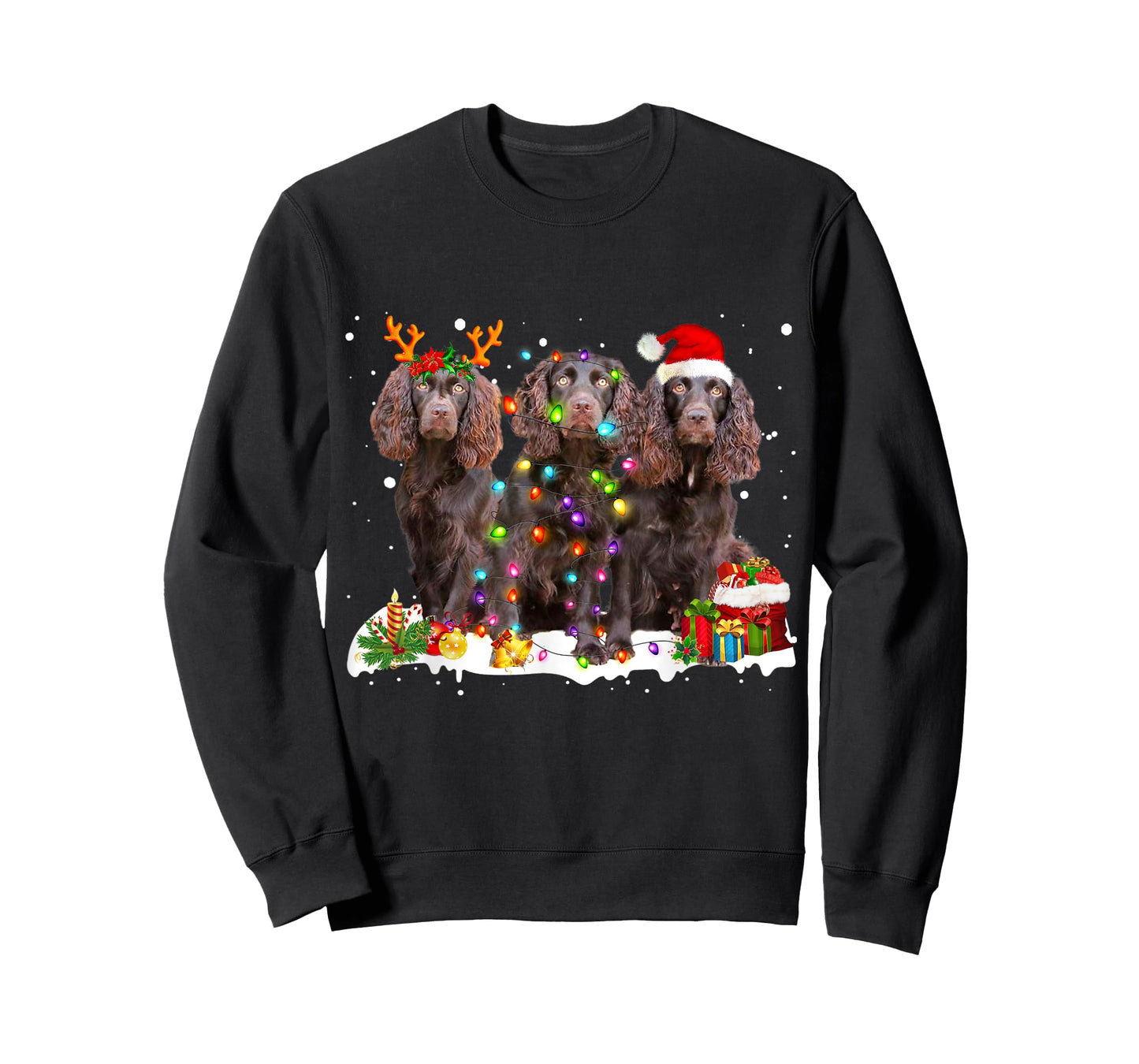 Santa Boykin Spaniel Dog Gorgeous Reindeer Christmas Pajama T-Shirt
