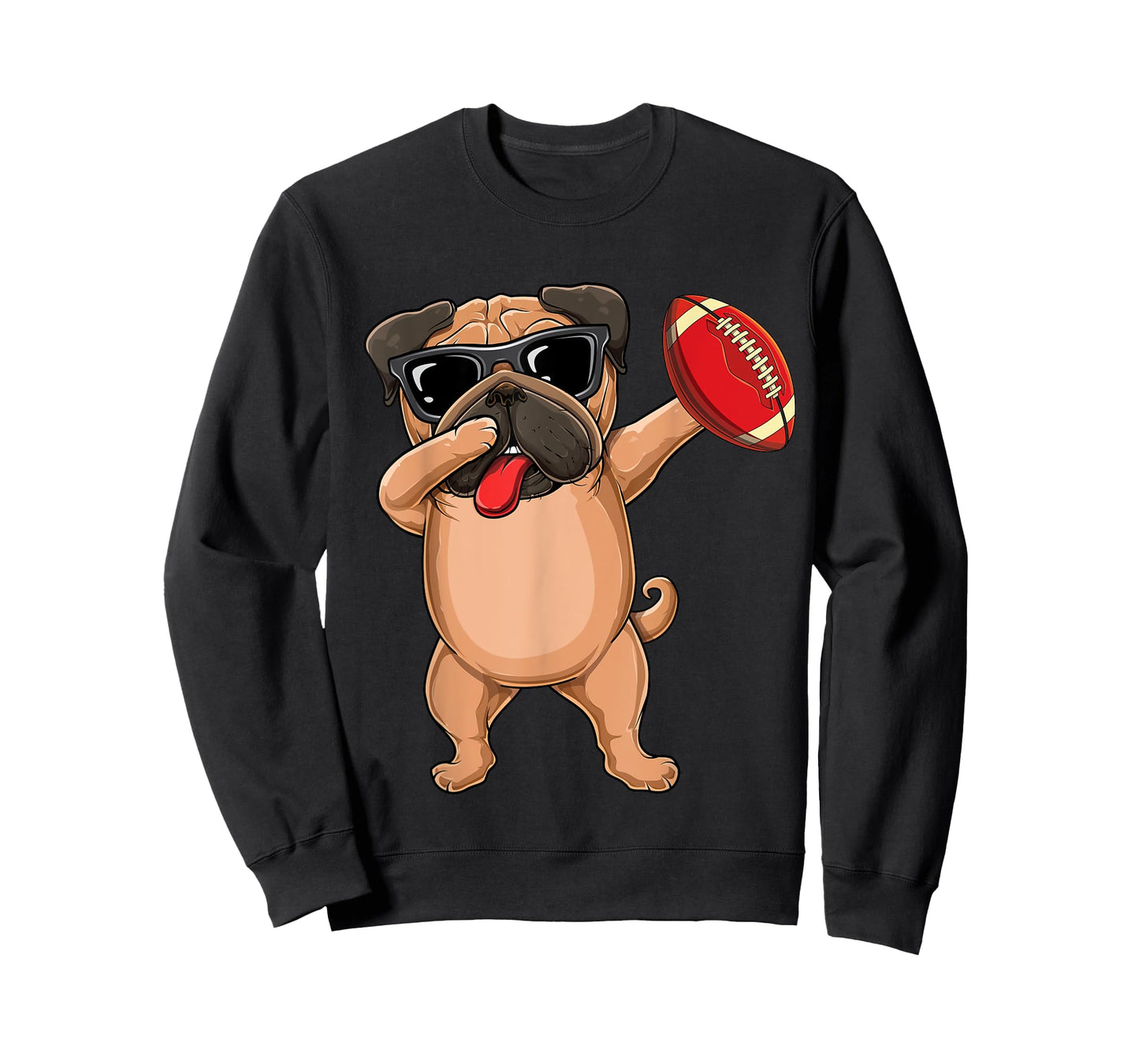 Dabbing Cute football sunglasses Pug dog- Pet lover & dab T-Shirt