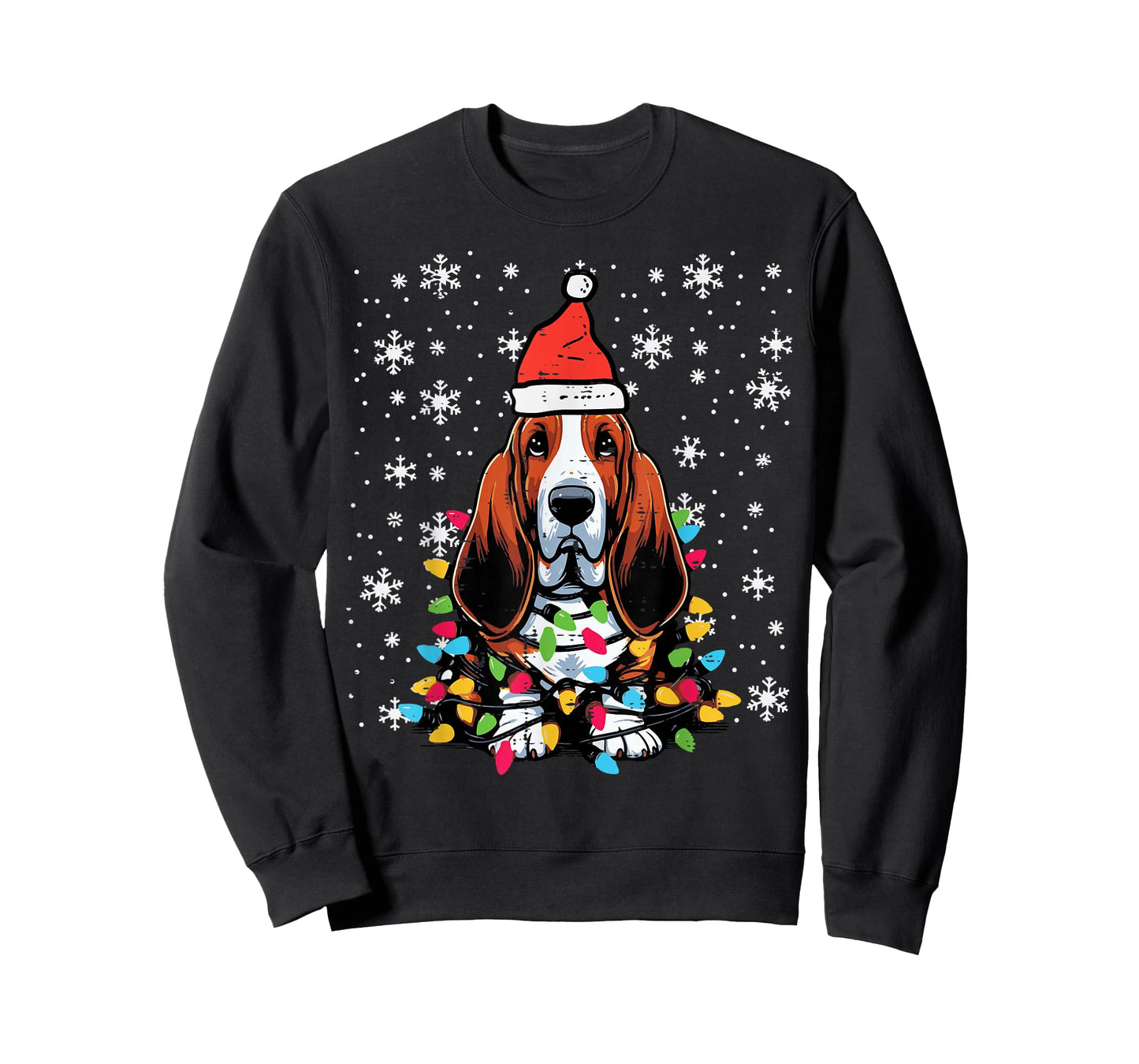 Christmas Basset Hound Cute Xmas Dog Owner Men Women Kids T-Shirt