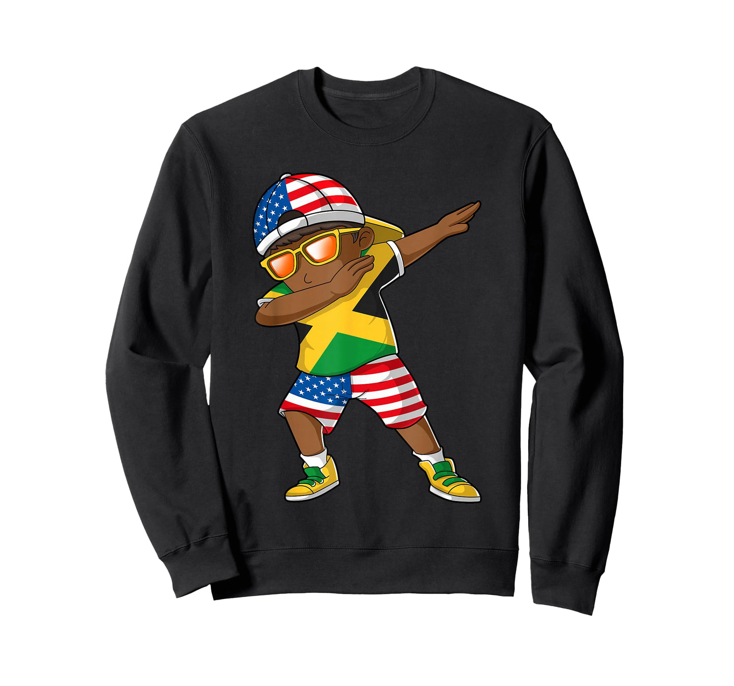 Half American Half Jamaican Boy Kid Jamaica Flag Patriotic T-Shirt