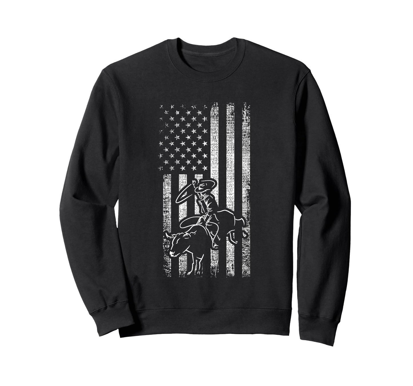 American Rodeo Bull riding Retro grunge USA Vintage Flag T-Shirt