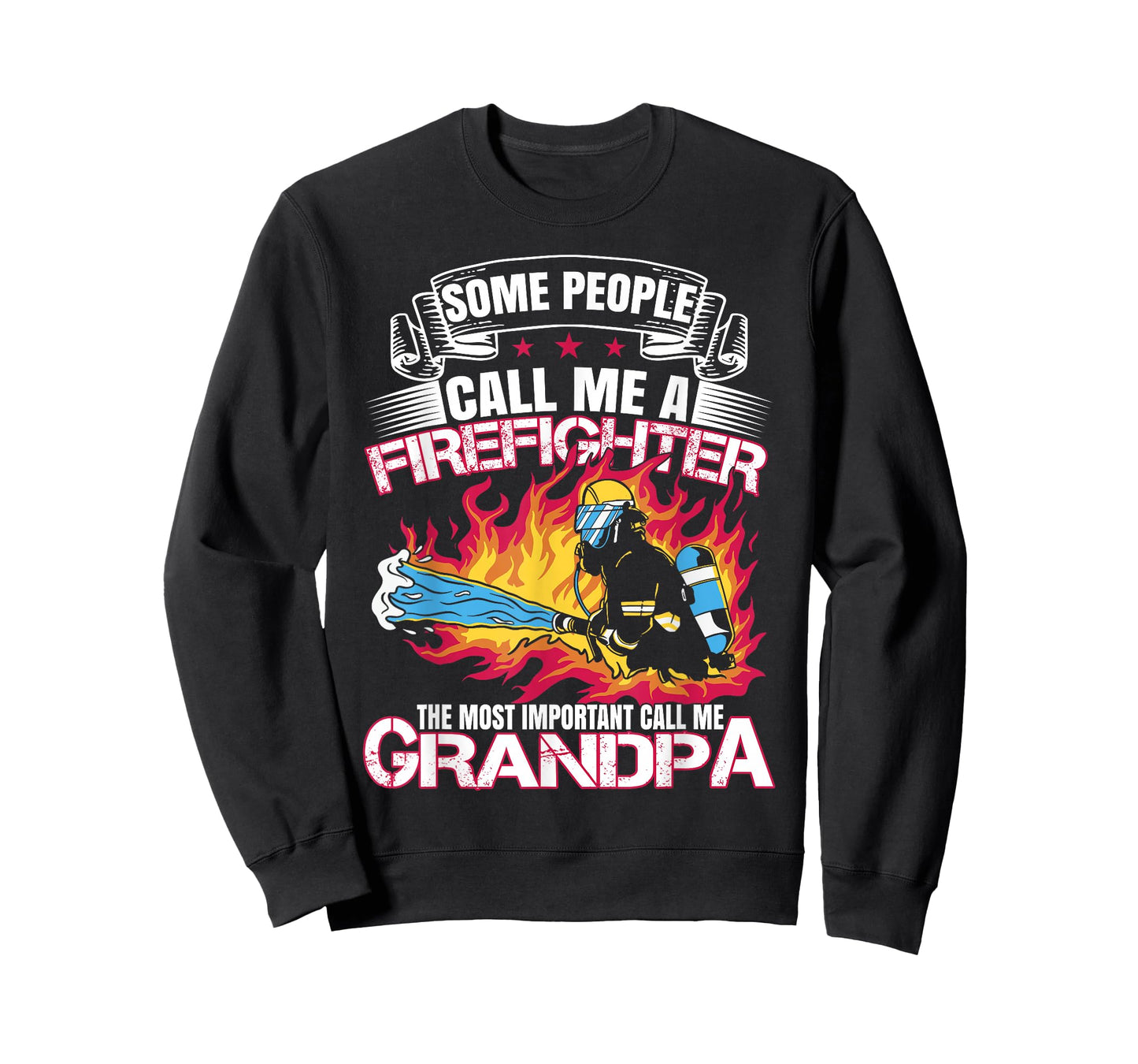 Funny Fireman Grandpa Fire Department Proud Firefighter T-Shirt