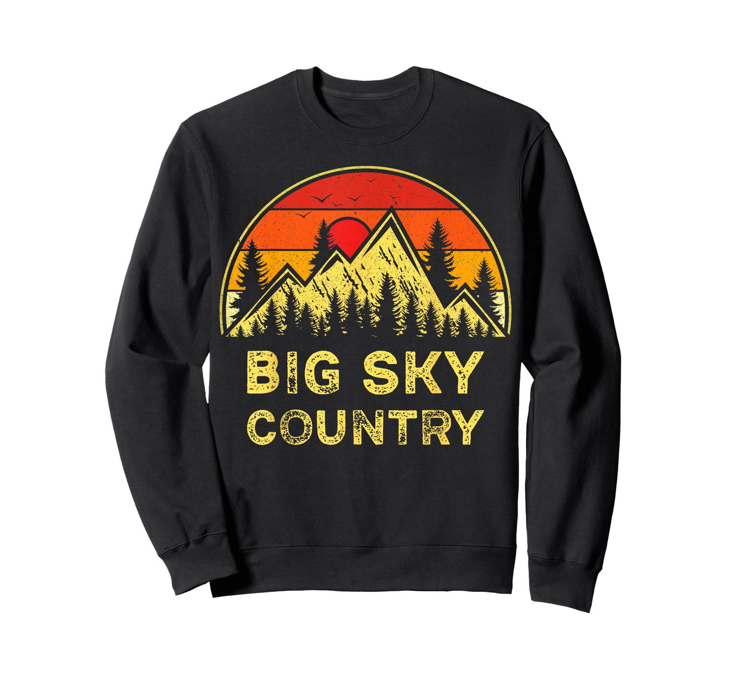 Vintage Big Sky Country Montana MT Mountains Hiking Souvenir T-Shirt