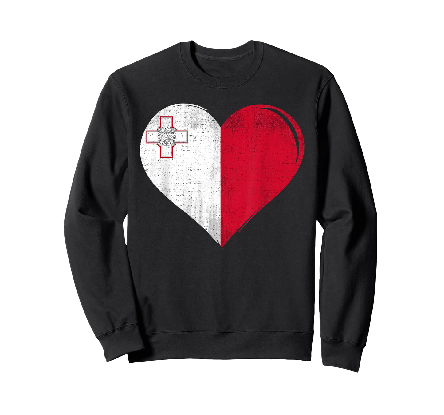 Vintage Malta Flag Heart For Maltese T-Shirt