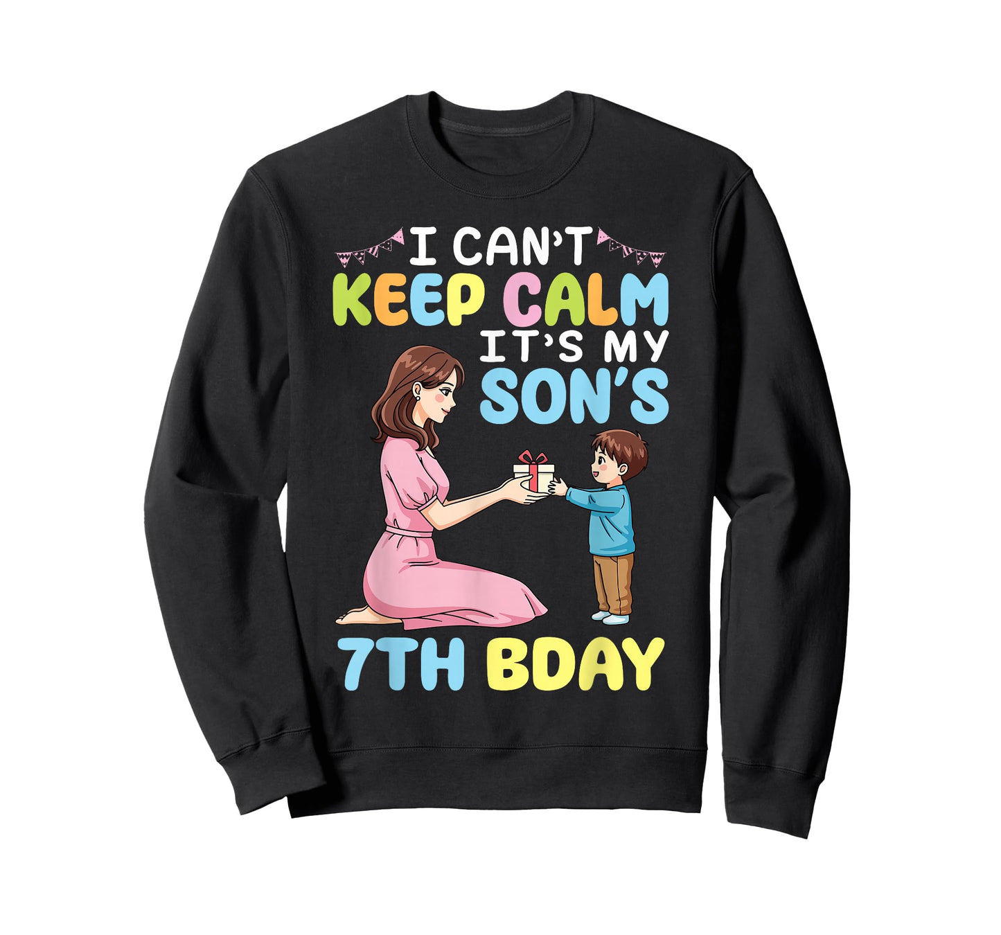 Mom I Can’t Keep Calm It’s My Son’s 7th Birthday 7 Years Old T-Shirt