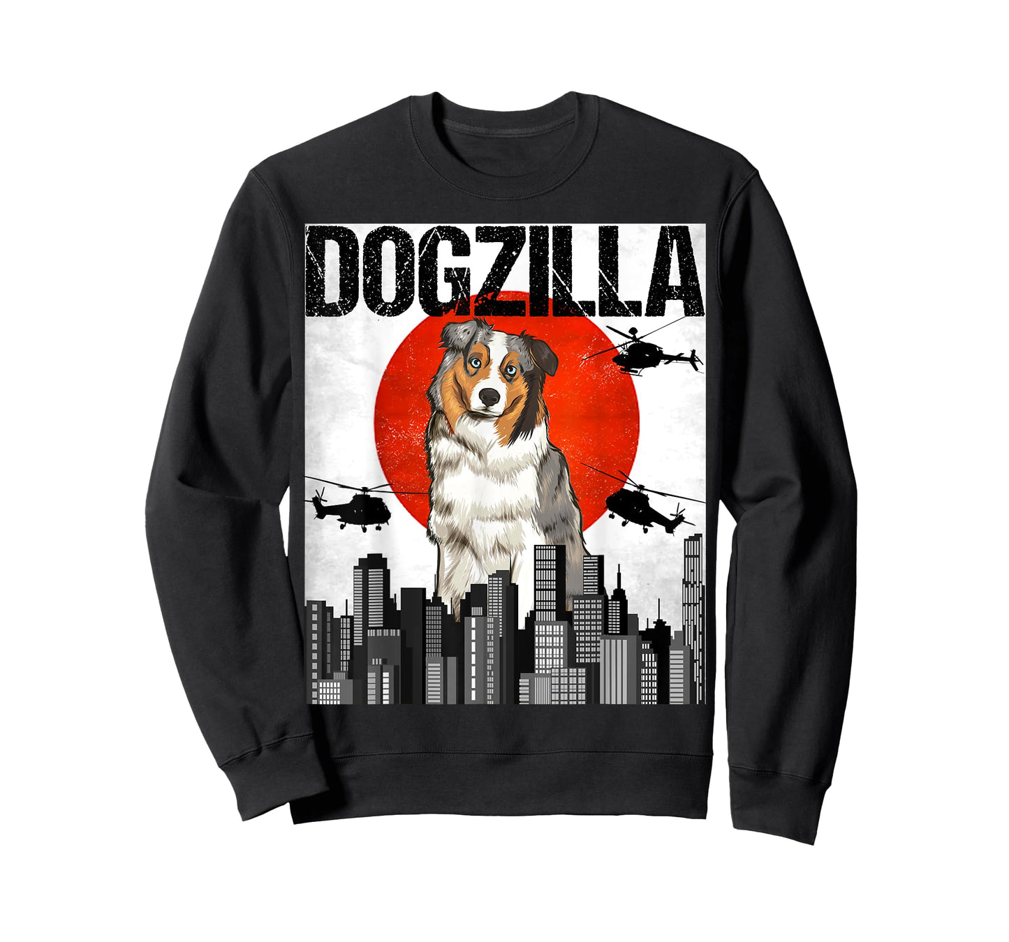 Chienzilla Dogzilla Japanese Australian Shepherd Dog Men Women T-Shirt