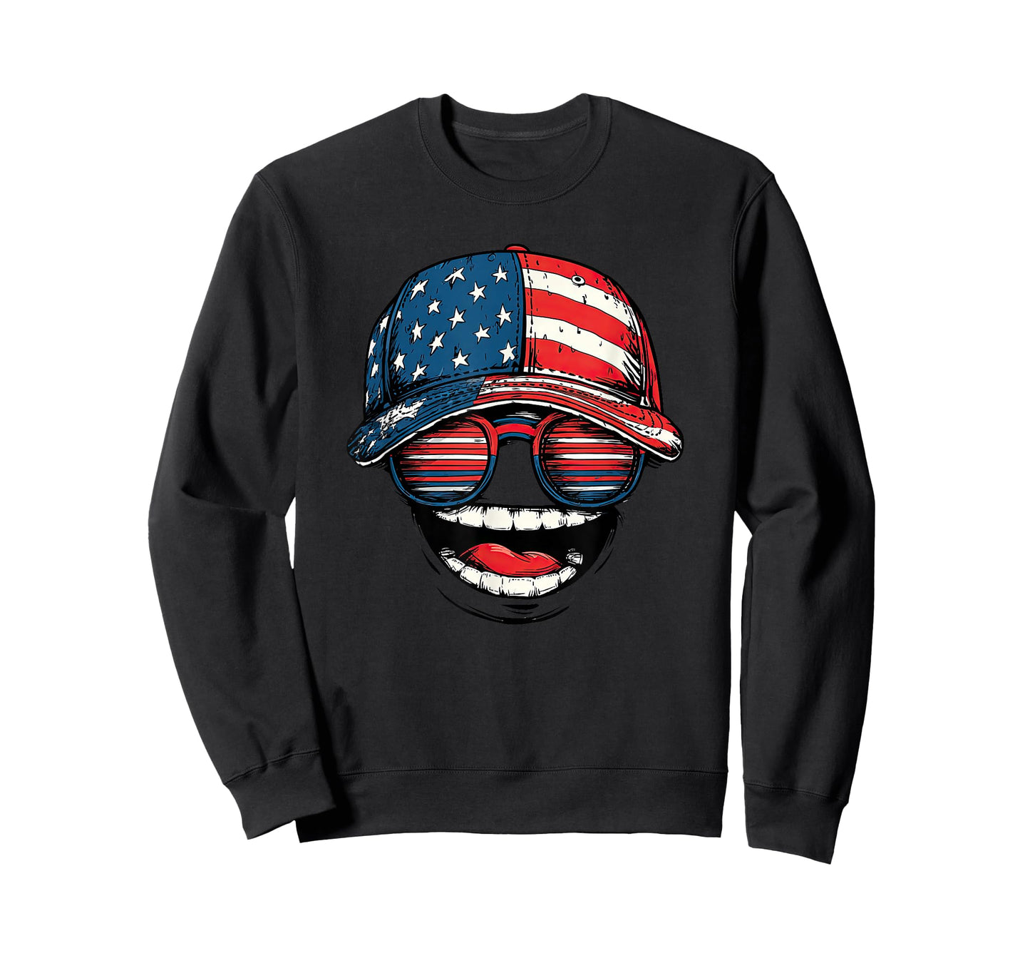 Big Laughing with America Cap and Cool Sunglasses T-Shirt