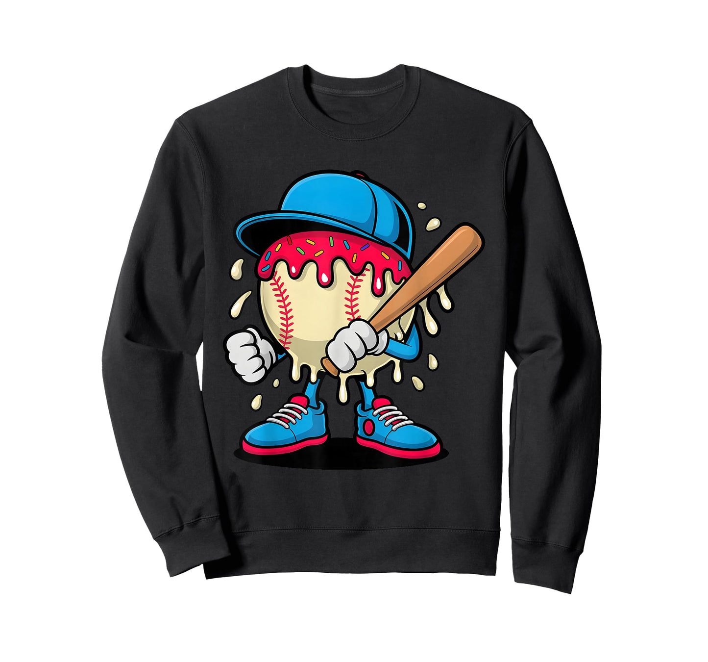 Baseball Drippy Ice Cream – Cool Funny Sport Tee T-Shirt