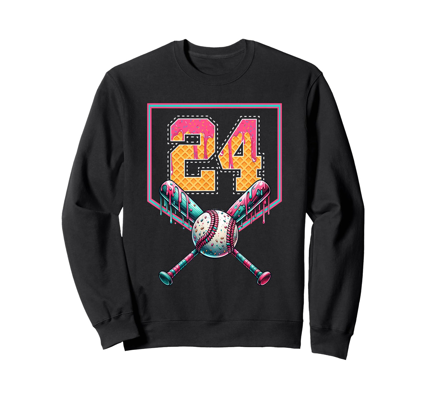 Baseball Drip Number 24 Player Or 24th Birthday T-Shirt