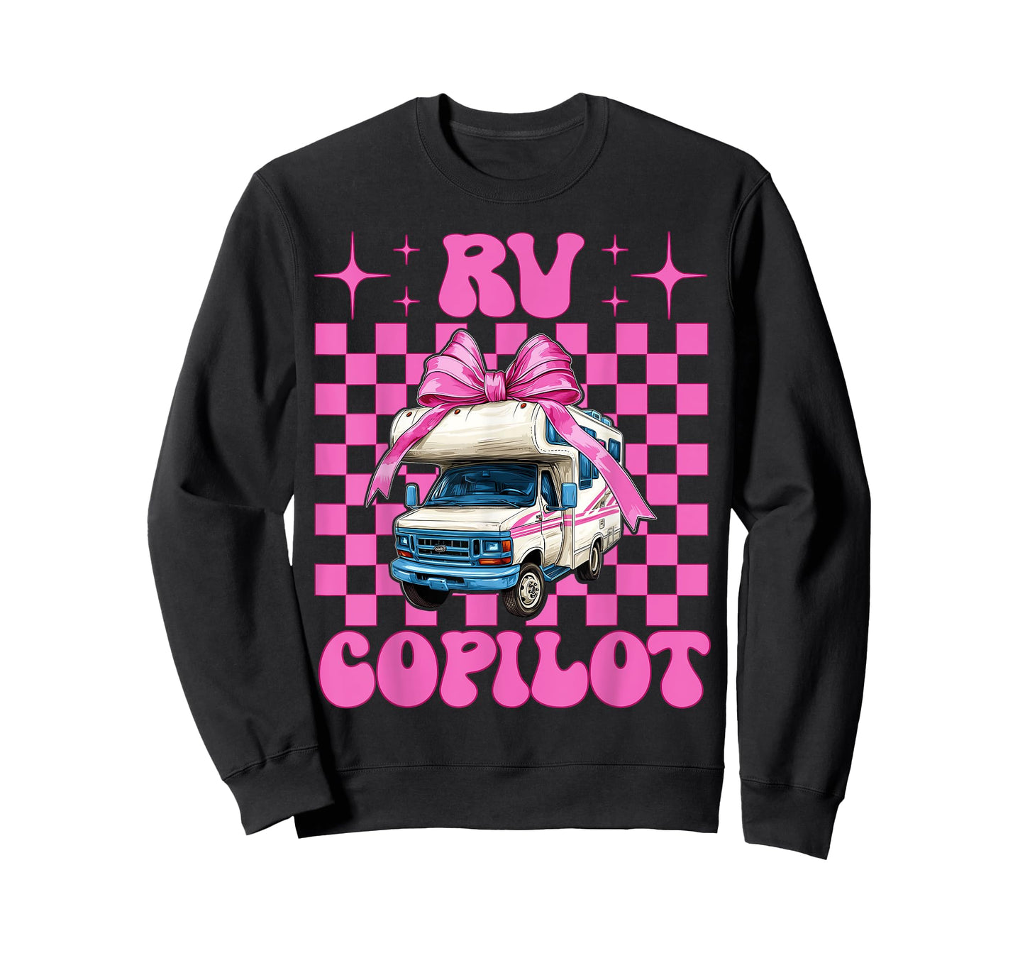 RV Copilot RV Camping Camper Motorhome Girl Mom Coquette Bow T-Shirt