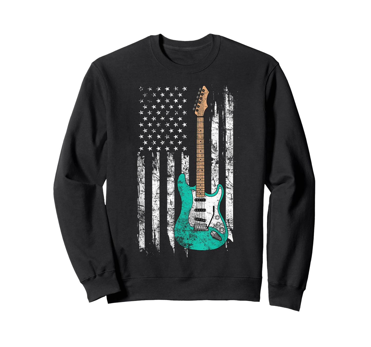 Vintage Guitar - American US Flag T-Shirt