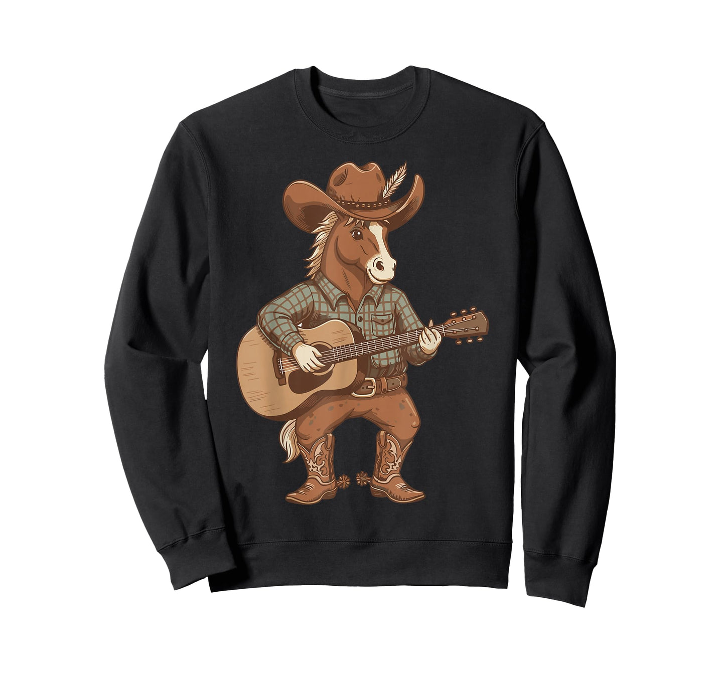 Boys Cowboy Horse Shirt Cowgirl Guitar Country Music Lover T-Shirt