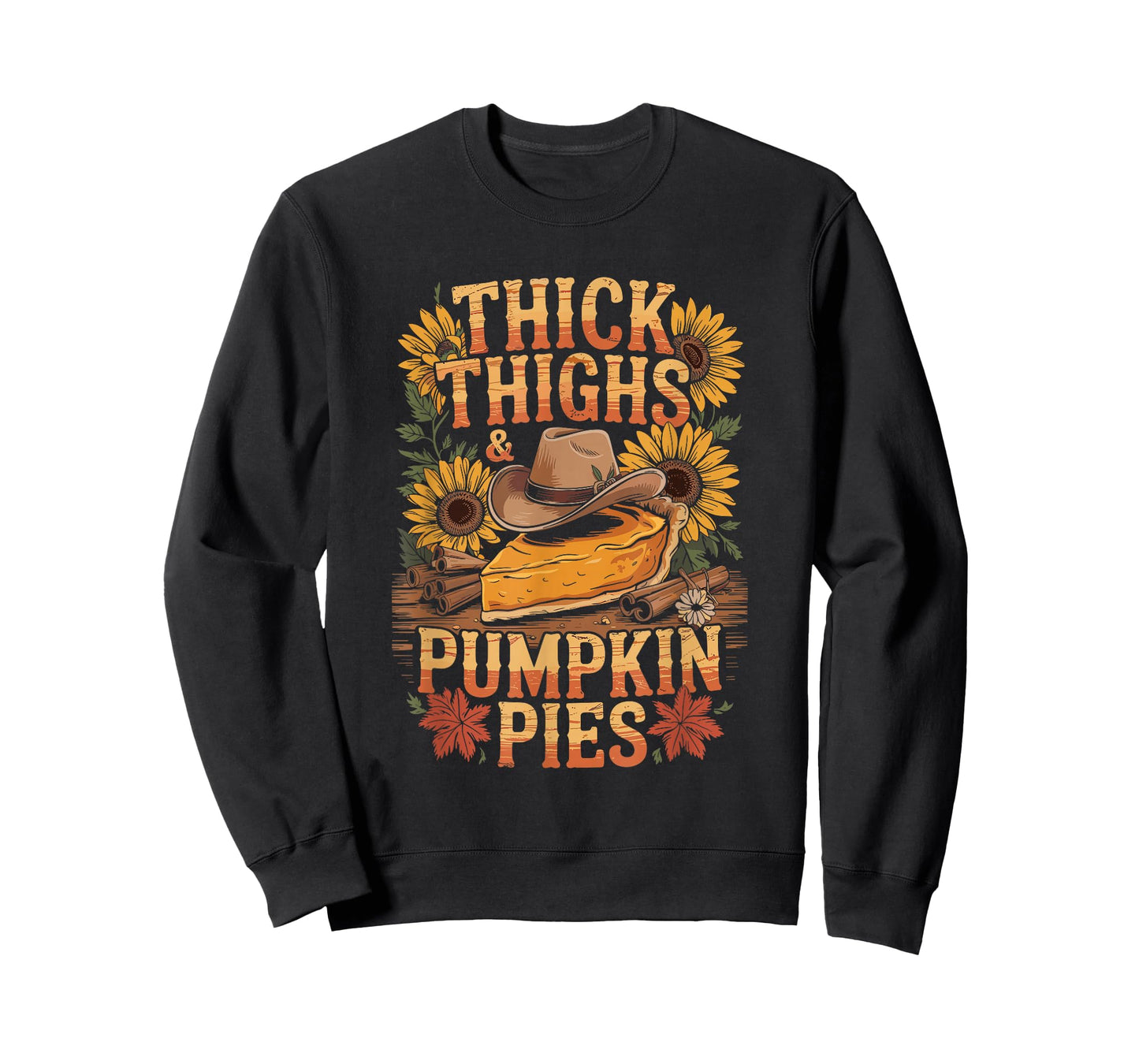 Thick Thighs and Pumpkin Pies Thanksgiving Matching T-Shirt