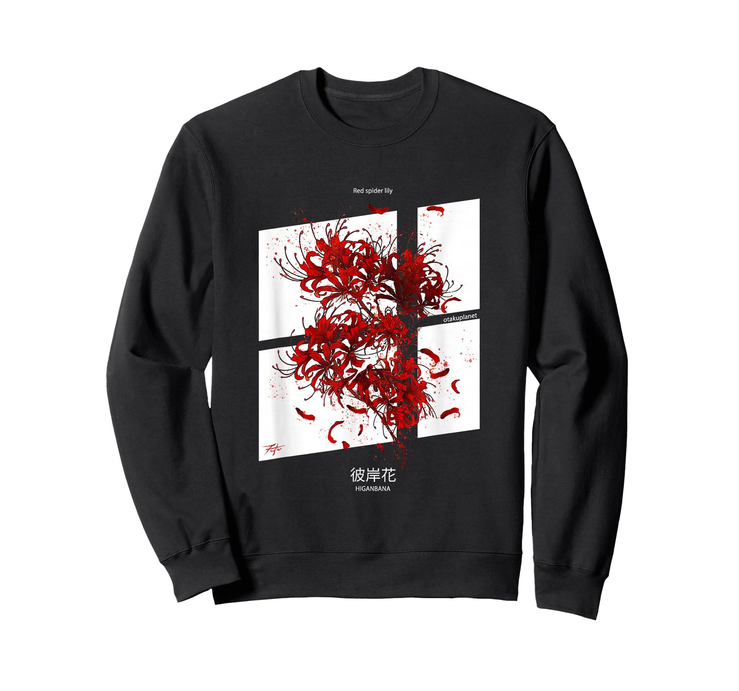Higanbana or Red Spider Lily in Japanese soft Grunge Anime T-Shirt