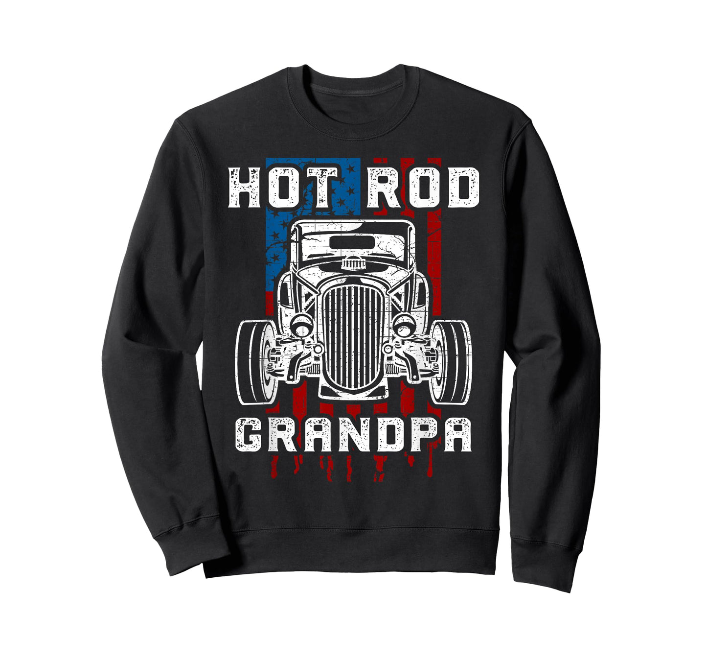 Hot Rod Grandpa Shirt Vintage Car American Flag Tee Women Men T-Shirt