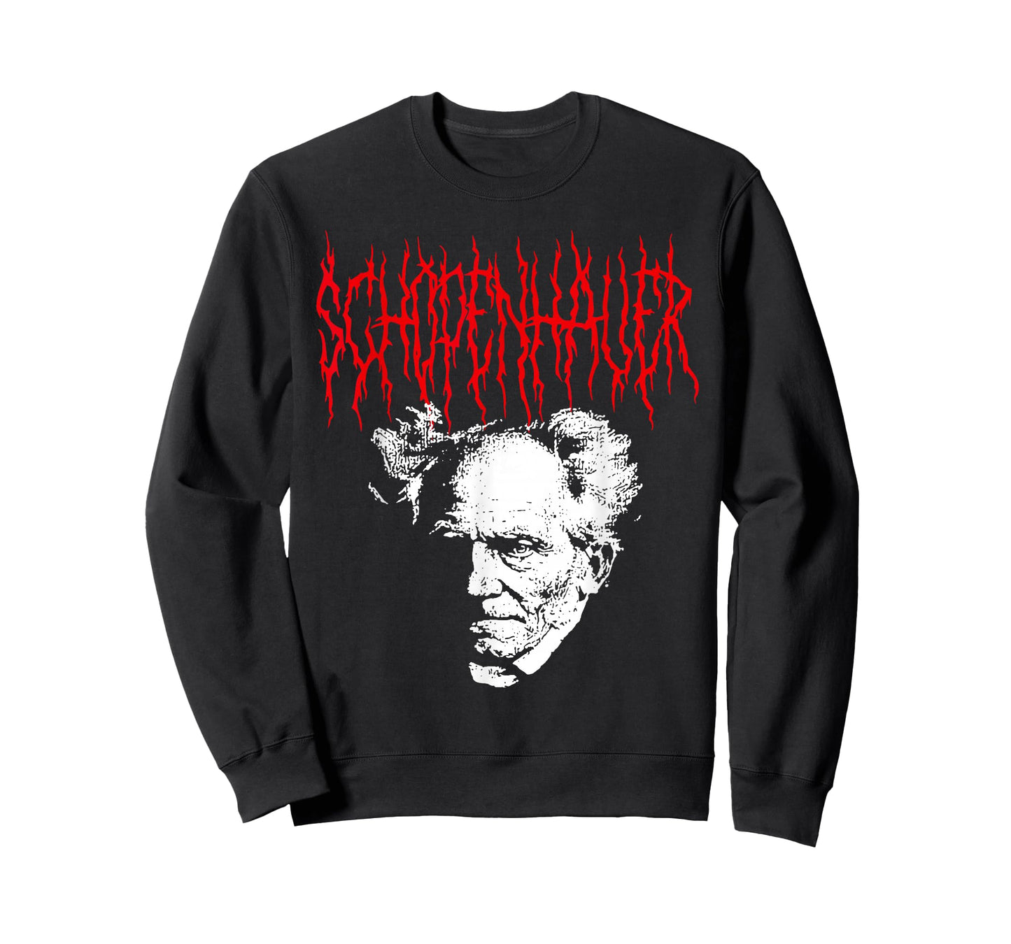 Arthur Schopenhauer Death-Metal Style Philosophy Design T-Shirt