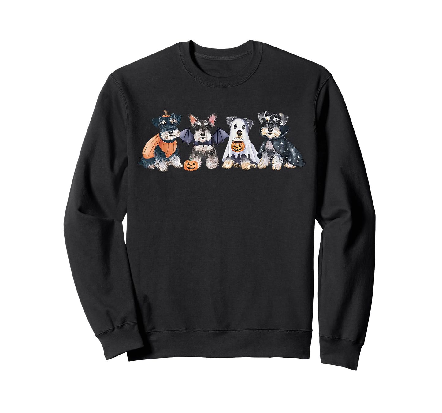 Cute Ghost Witch Miniature Schnauzer Halloween Dog Lover T-Shirt