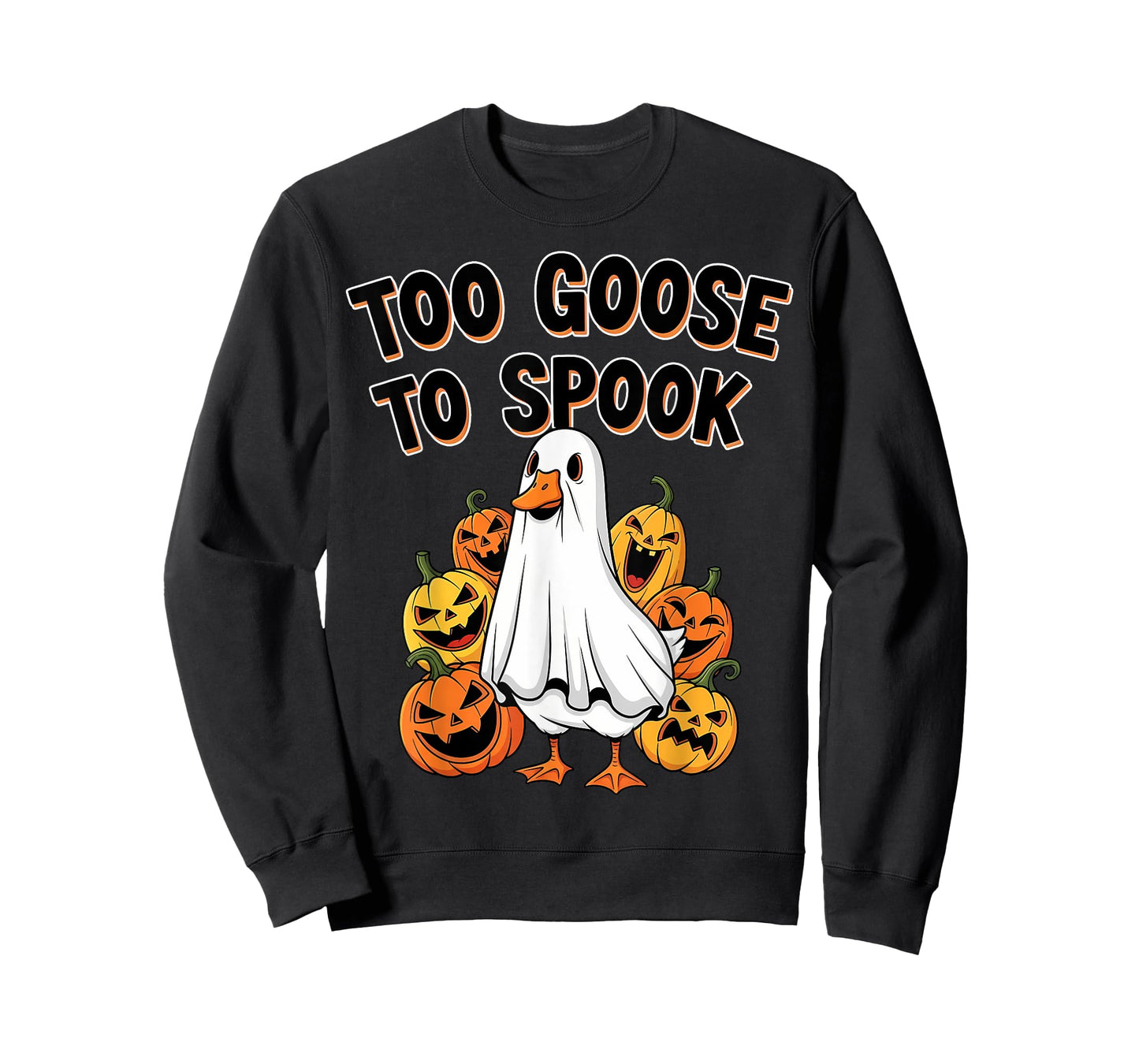 Too Goose to Spook Funny Silly Goose Ghost for Halloween T-Shirt