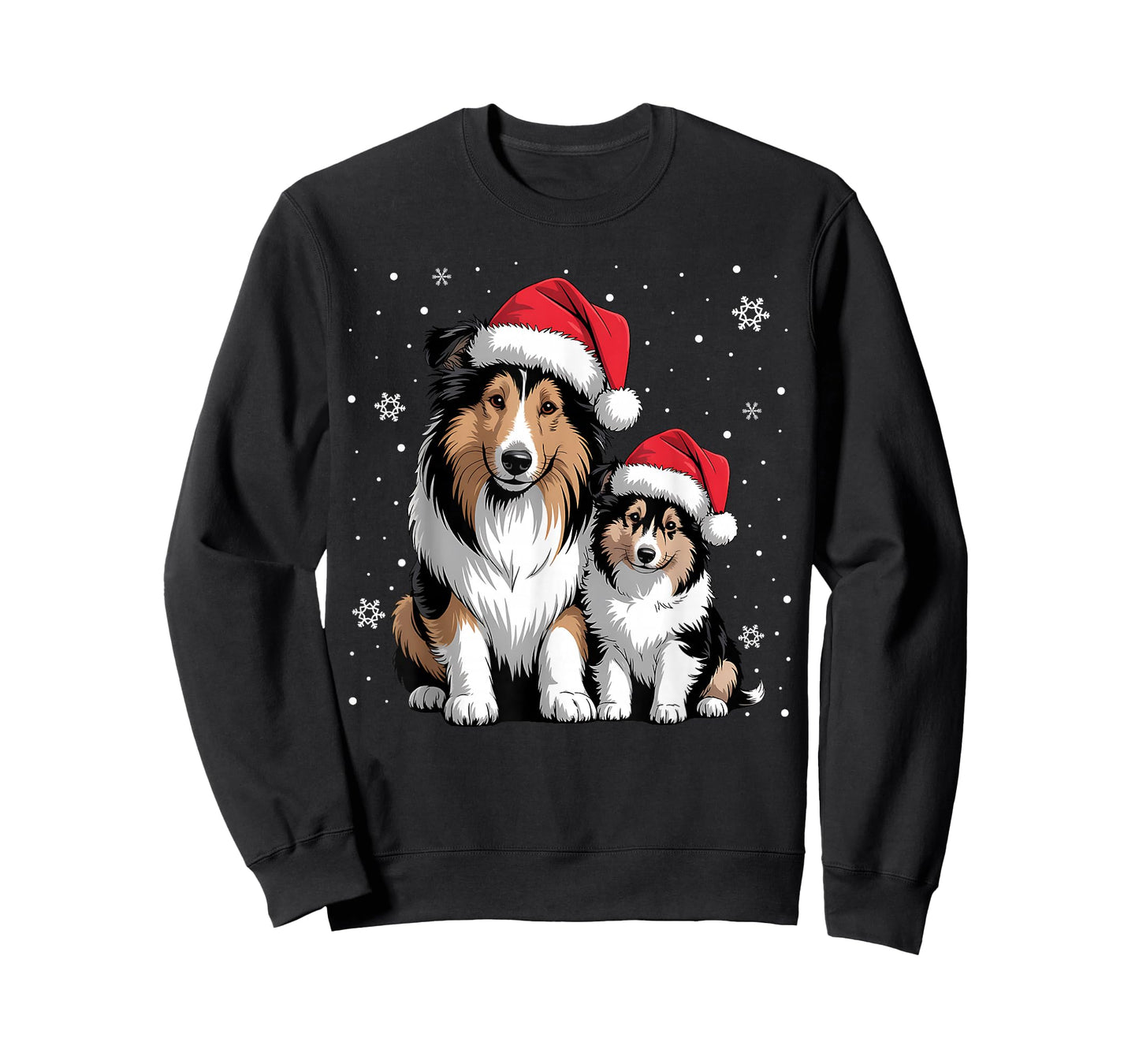 Christmas Rough Collie Dog Matching Pajama Santa Dog Lovers T-Shirt