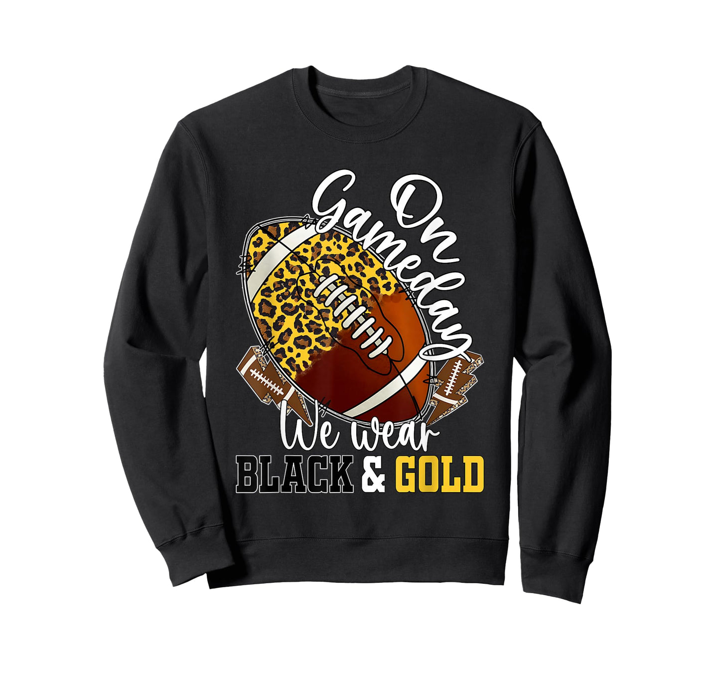 On Gameday Football We Wear Black And Gold School Spirit T-Shirt