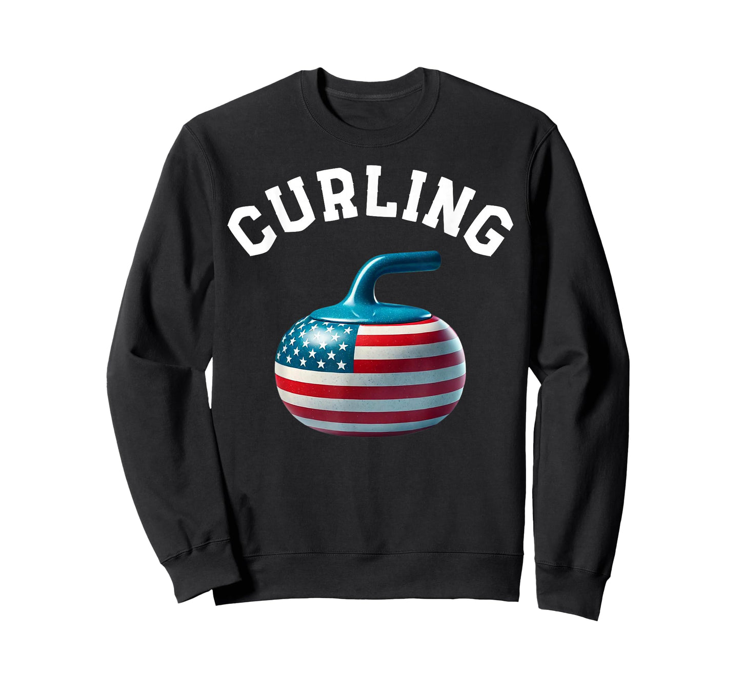 American Flag Curling USA 4th of July Man Woman T-Shirt T-Shirt
