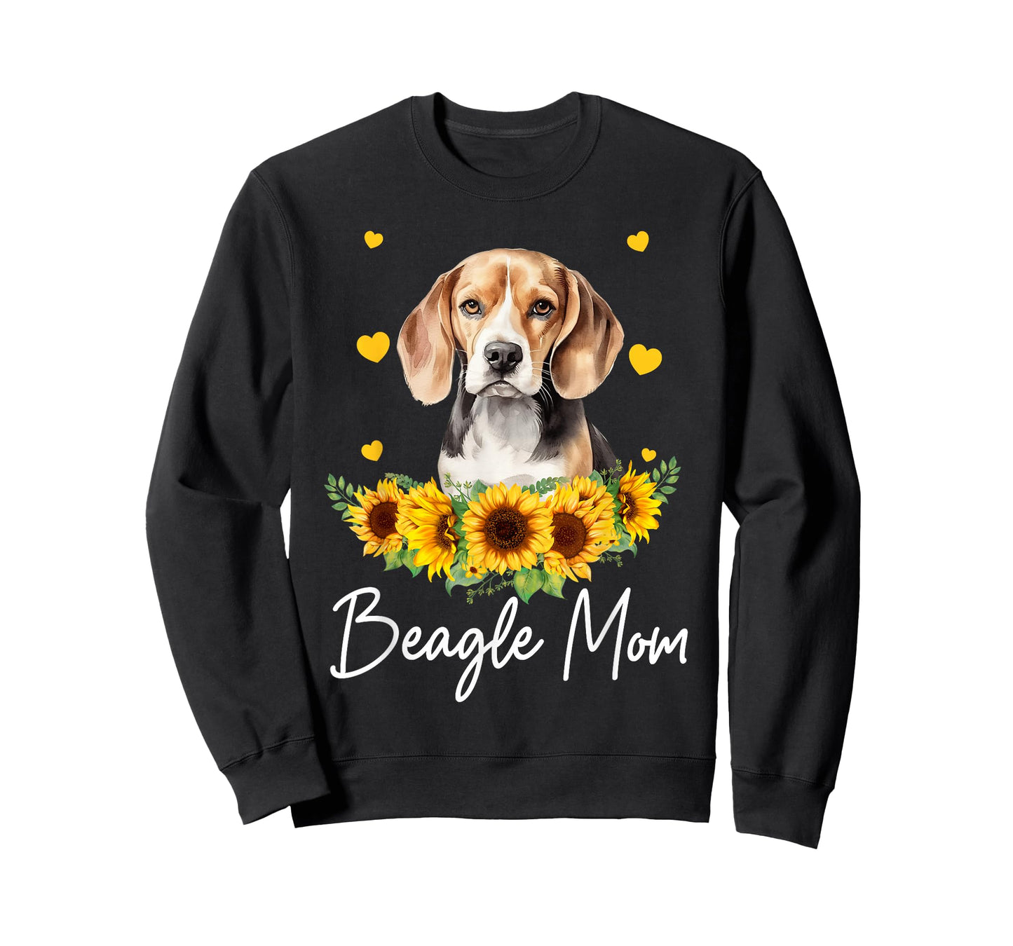 Womens Sunflower Beagle Mom Dog Lover T-Shirt