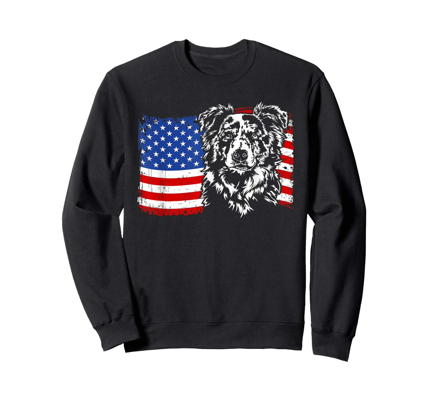 Proud merle Border Collie American Flag patriotic dog gift T-Shirt